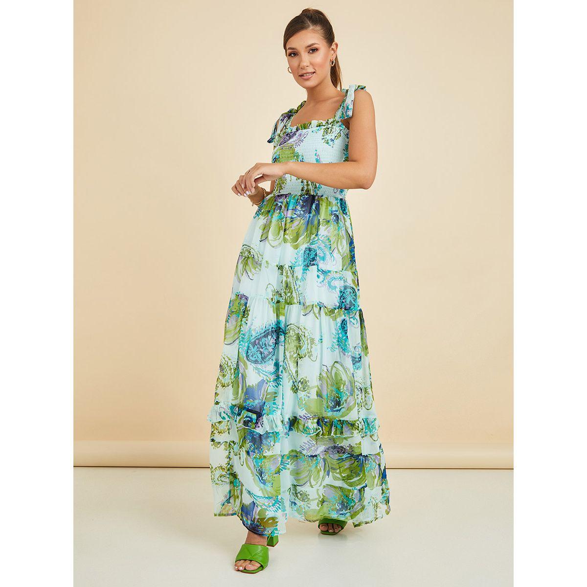 Styli Tie Shoulder Strap Abstract Print A-Line Maxi Dress-women-clothing-dresses-image-1