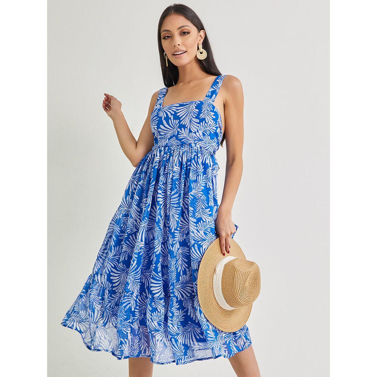 Styli Sleeveless Tie Back Detail A-Line Midi Dress-women-clothing-dresses-image-1