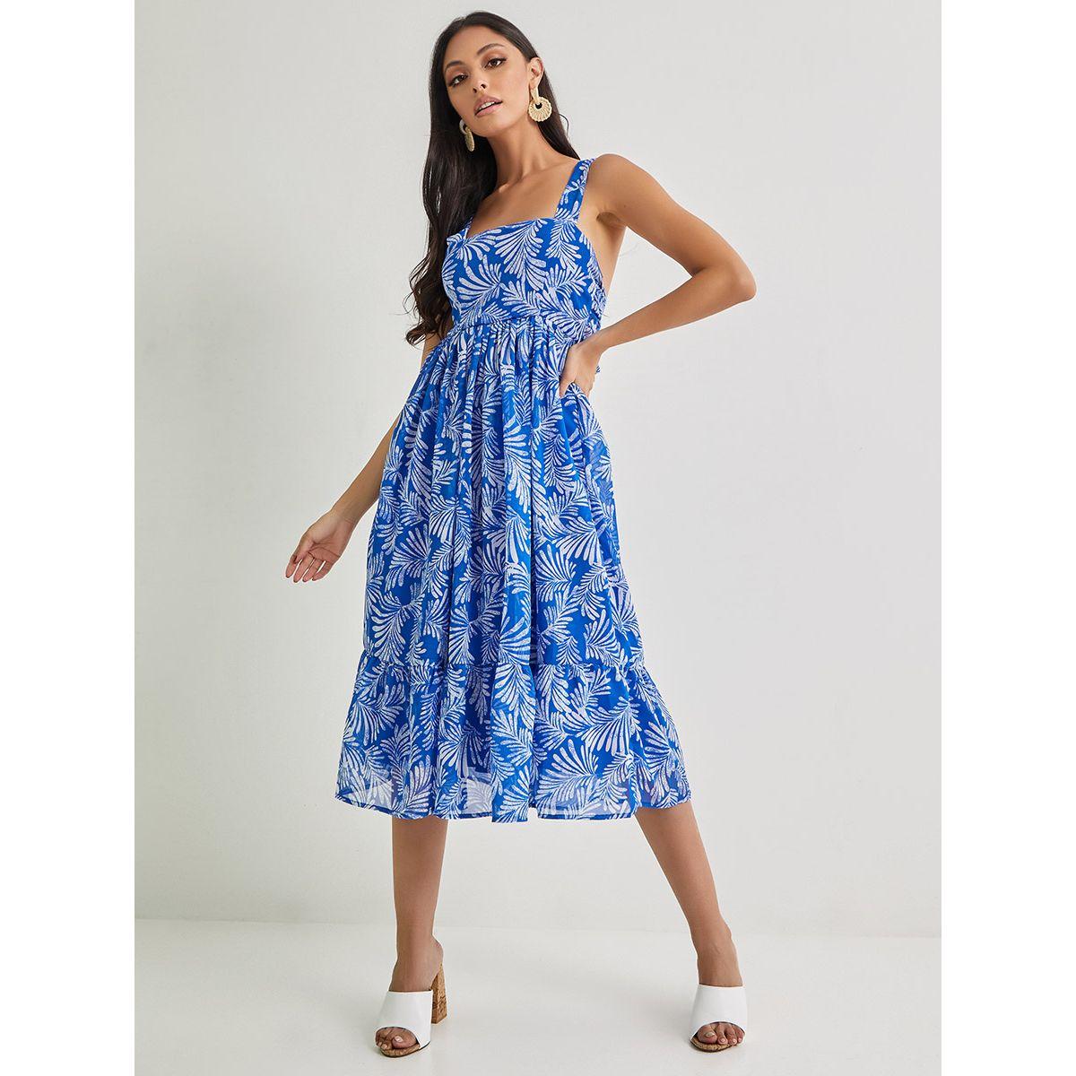 Styli Sleeveless Tie Back Detail A-Line Midi Dress-women-clothing-dresses-image-2