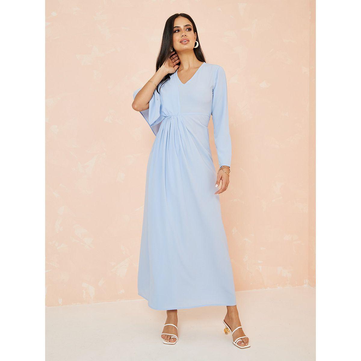 فستان طويل مزين بكسرات-women-clothing-dresses-image-2