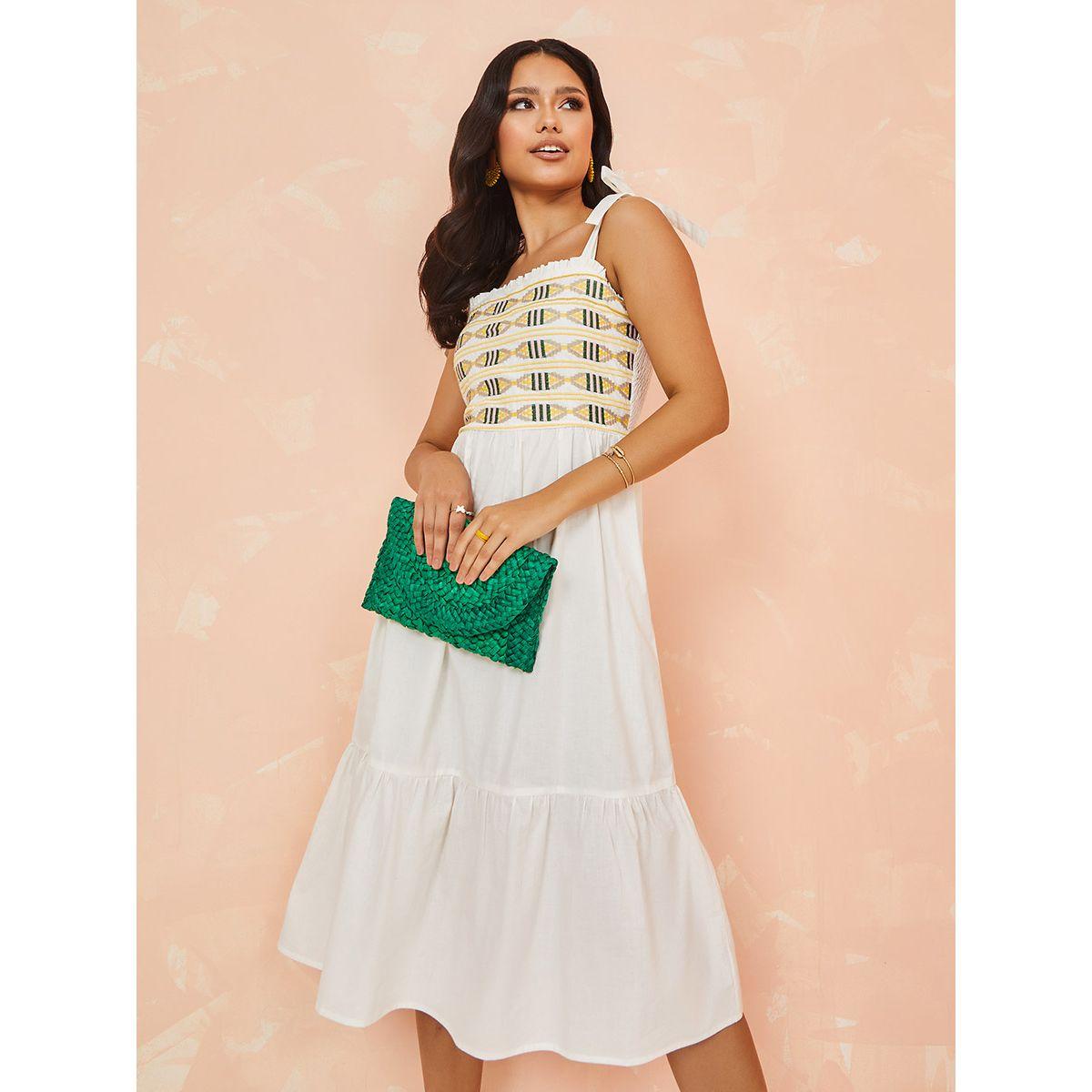 فستان ميدي بحمالات واربطة-women-clothing-dresses-image-1