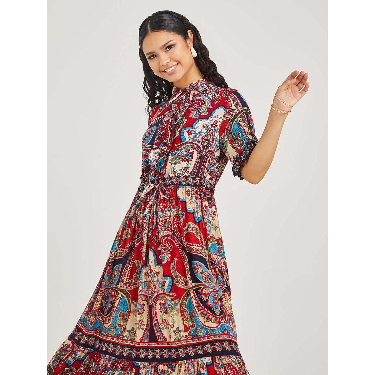 فستان طويل باكمام قصيرة-women-clothing-dresses-image-3