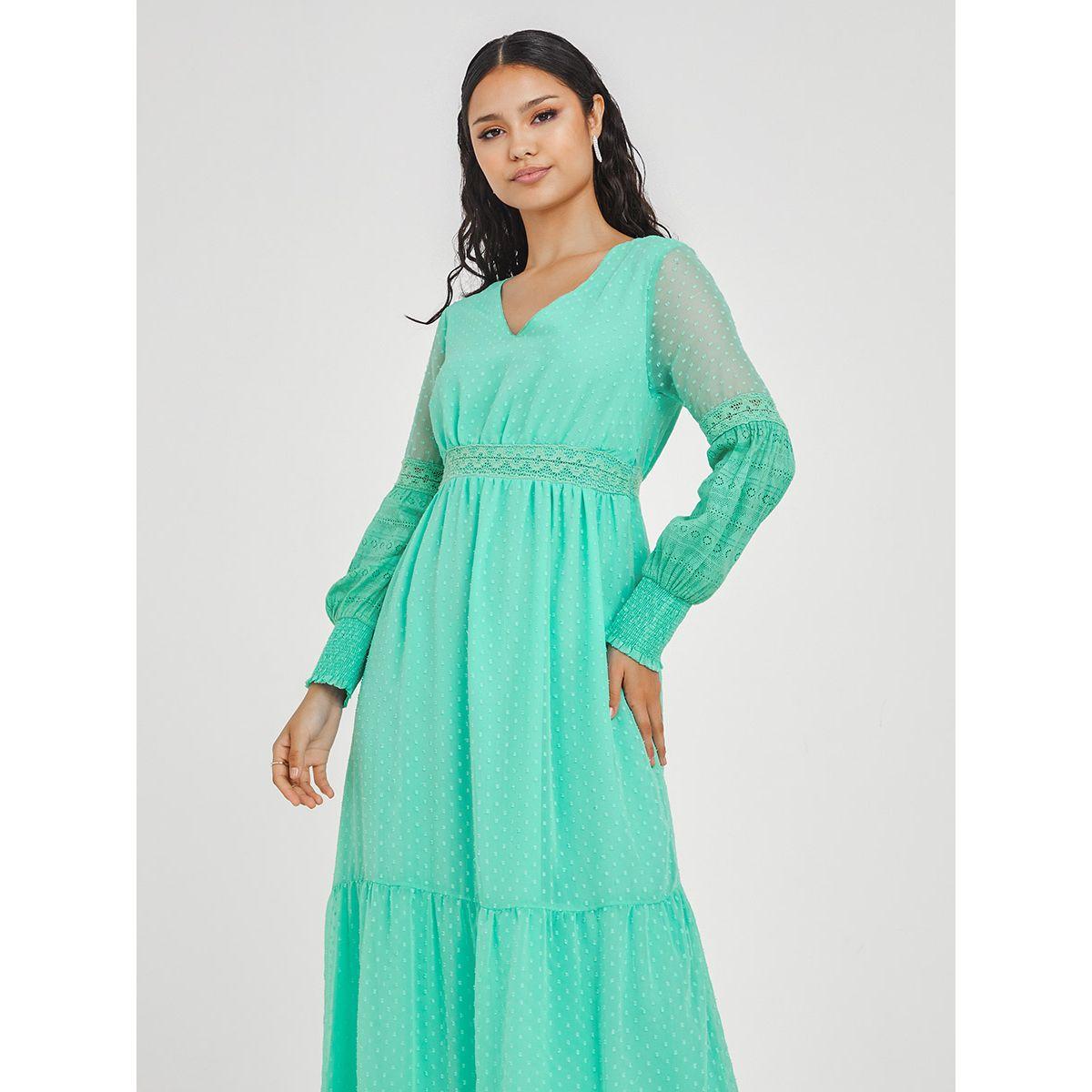 Styli Bishop Sleeves Lace Insert Dobby A-Line Maxi Dress-women-clothing-dresses-image-3