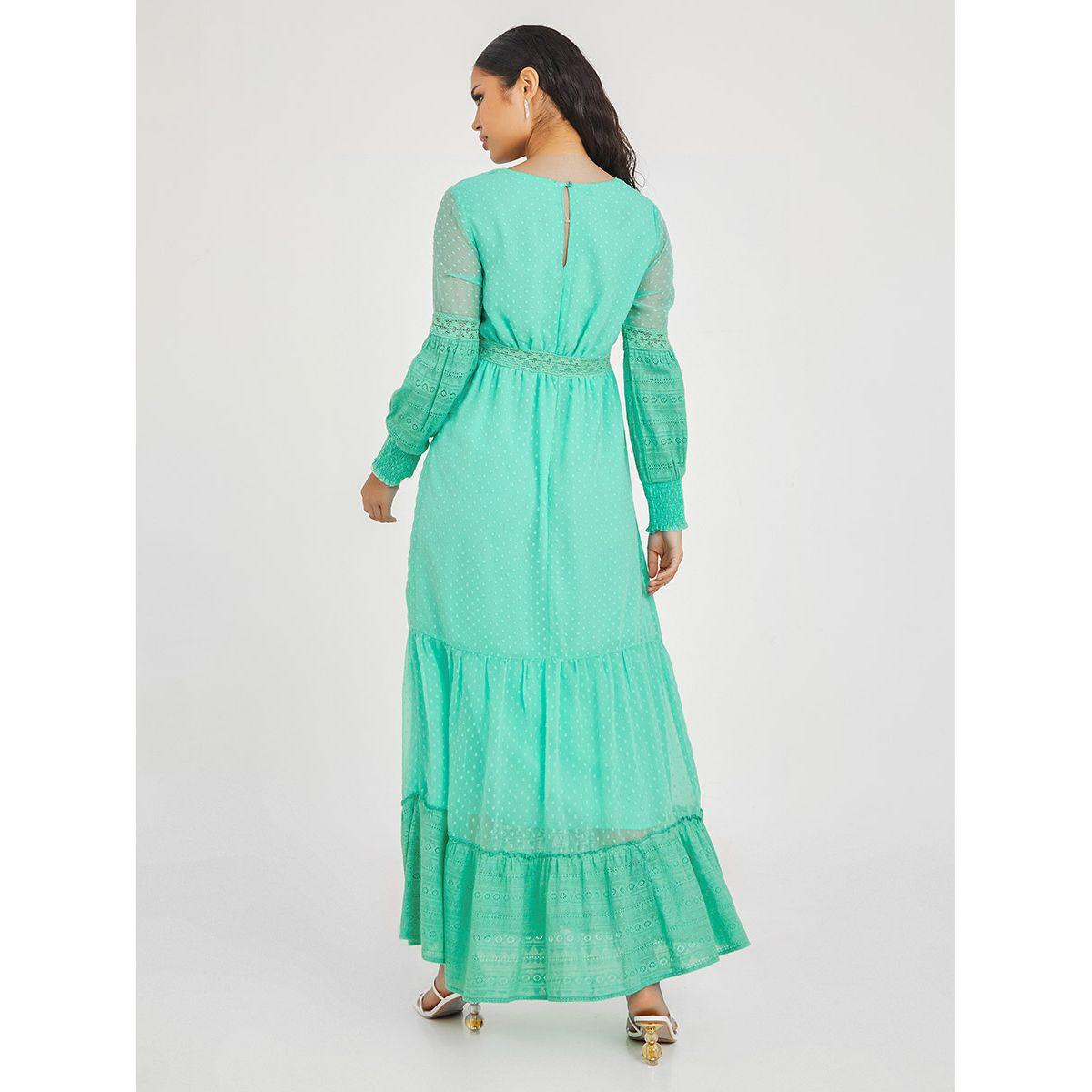 Styli Bishop Sleeves Lace Insert Dobby A-Line Maxi Dress-women-clothing-dresses-image-5