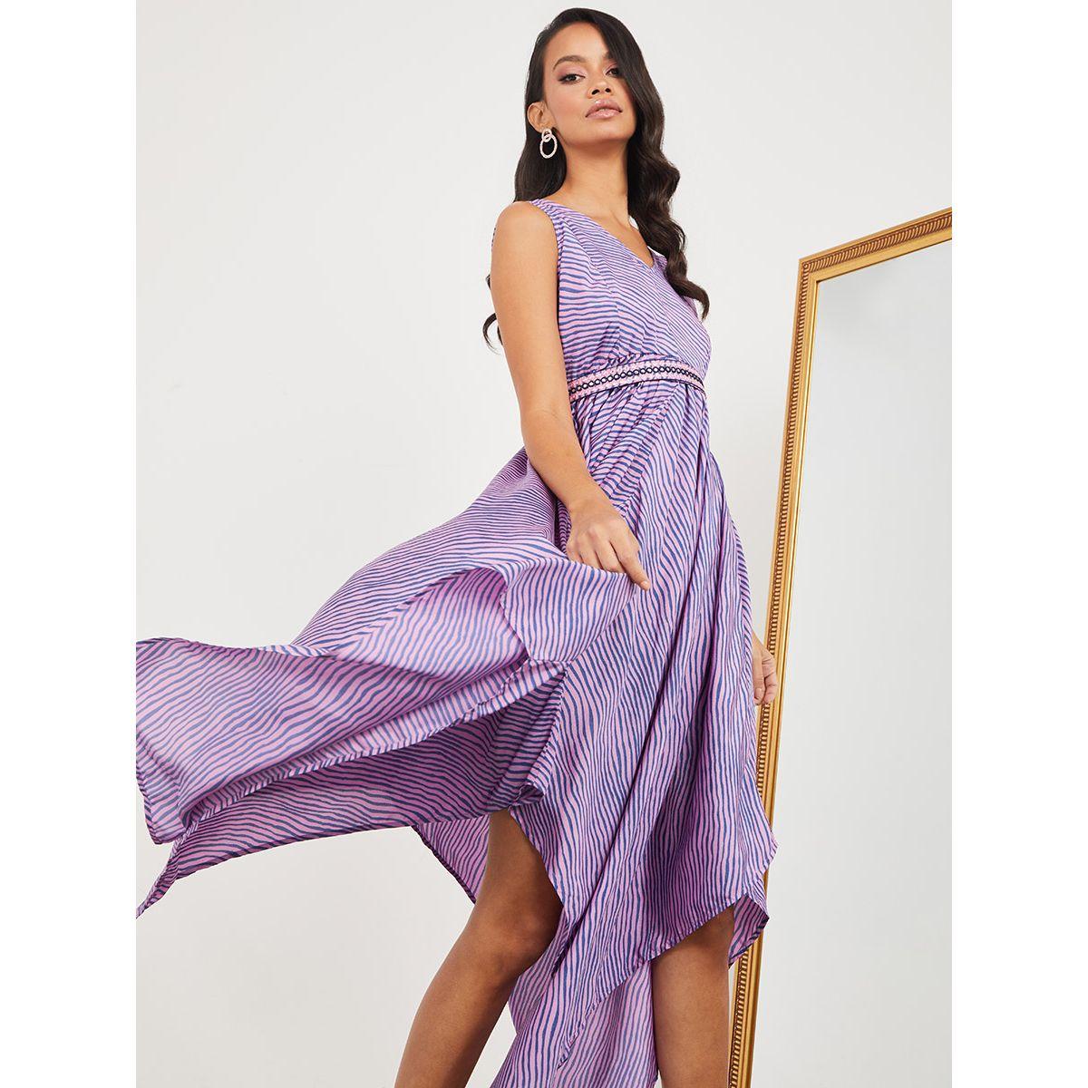فستان ميدي مخطط بلا اكمام من ستايلي-women-clothing-dresses-image-1