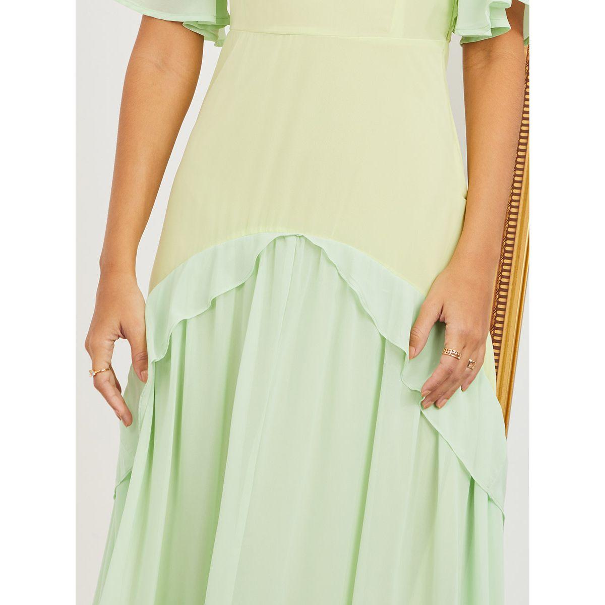 Styli Short Sleeves Frill Detail A-Line Maxi Dress-women-clothing-dresses-image-3