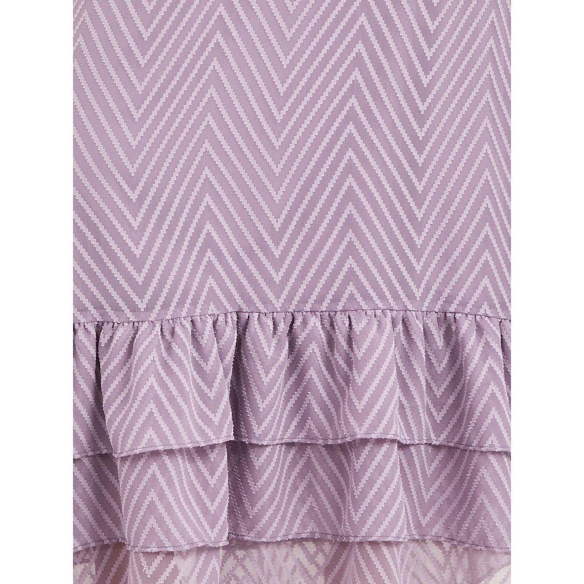 Styli Short Sleeves Zigzag Texture Pattern A-Line Maxi Dress-women-clothing-dresses-image-3
