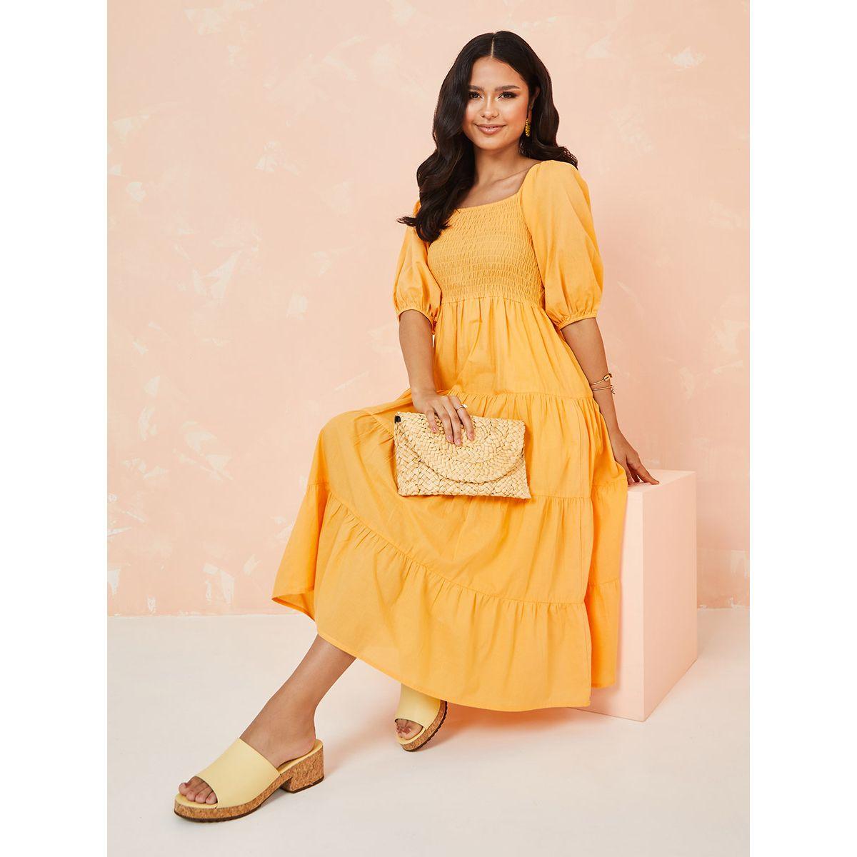 فستان ميدي باكمام قصيرة واساور من ستايلي-women-clothing-dresses-image-1