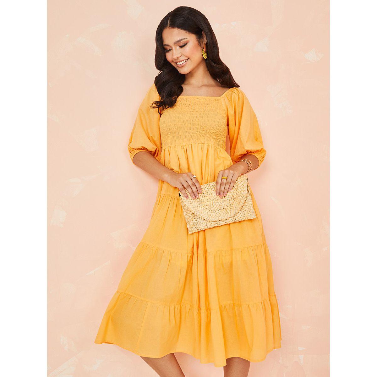 فستان ميدي باكمام قصيرة واساور من ستايلي-women-clothing-dresses-image-3