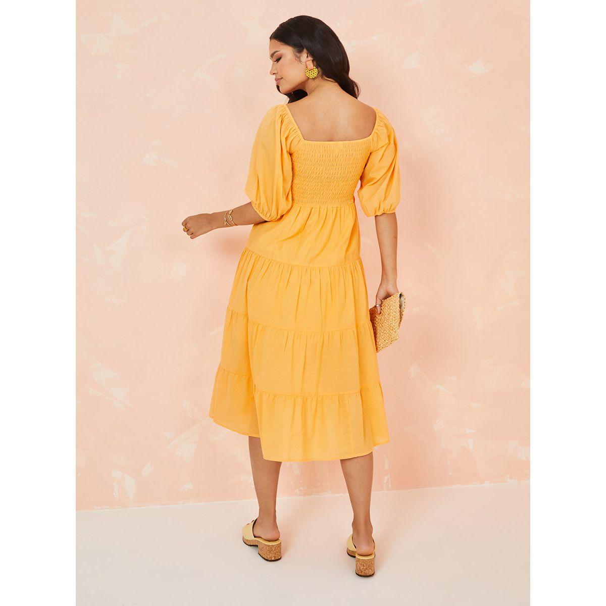 فستان ميدي باكمام قصيرة واساور من ستايلي-women-clothing-dresses-image-5