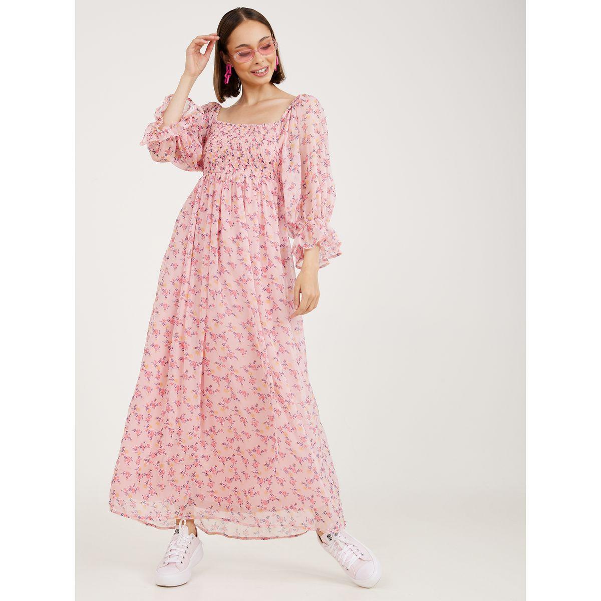 فستان طويل مطبع بزهور-women-clothing-dresses-image-1