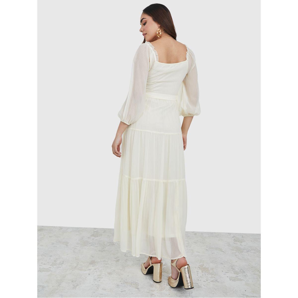 فستان طويل شيفون مزين بطيات-women-clothing-dresses-image-4