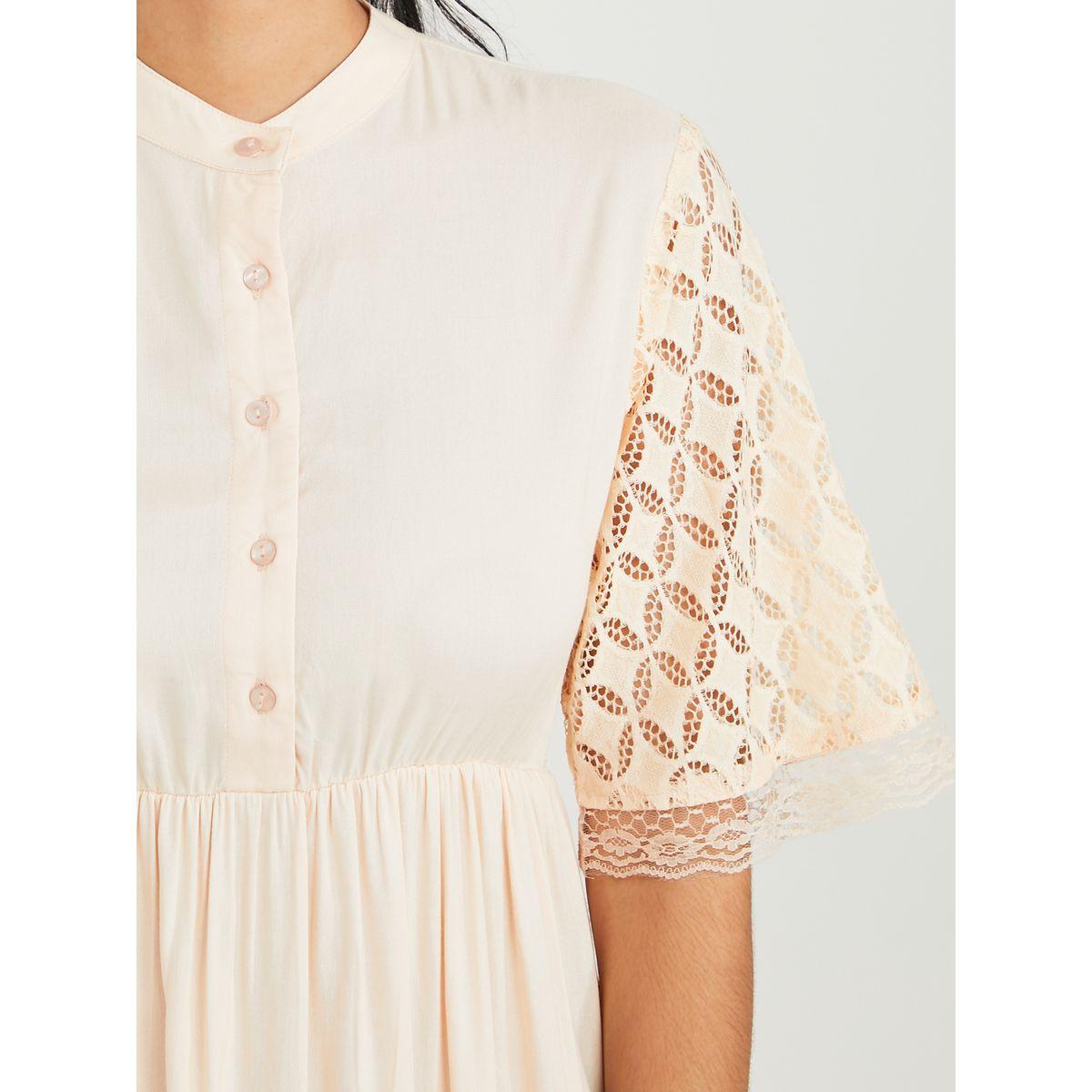 Styli Stand Collar Lace Insert A-Line Maxi Dress-women-clothing-dresses-image-3
