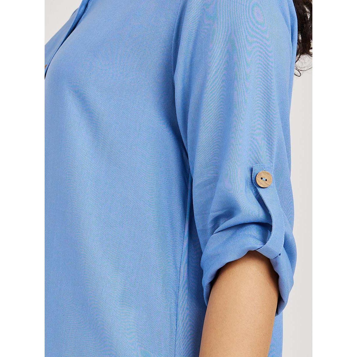 Styli Roll-Up Sleeves Button Through Shirt Maxi Dress-women-clothing-dresses-image-4
