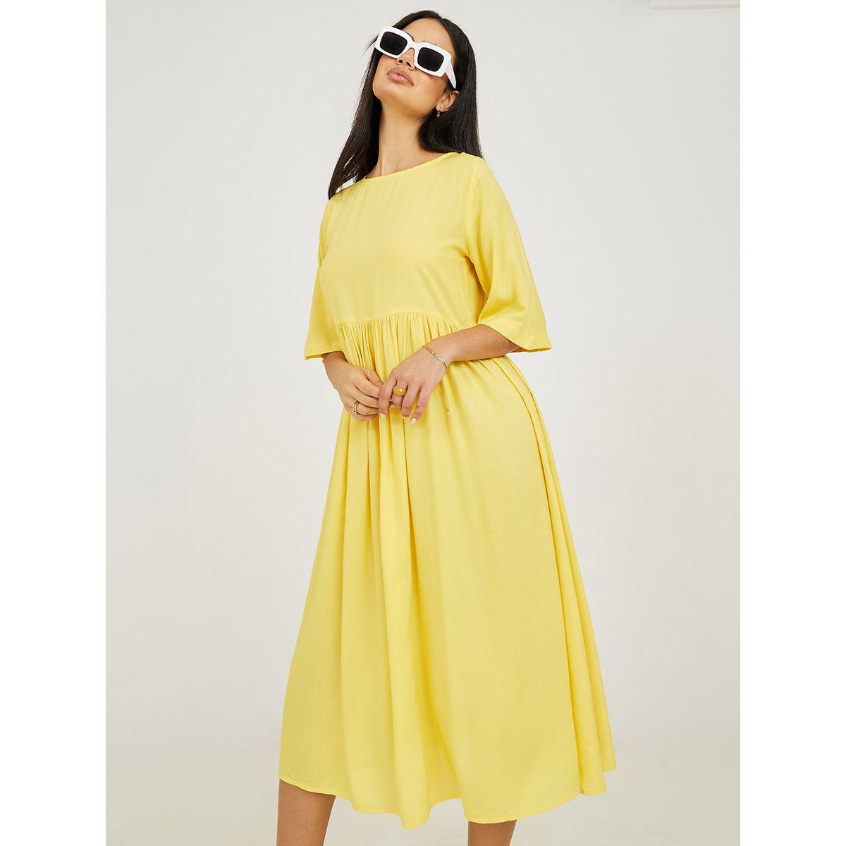 فستان ميدي بياقة دائرية-women-clothing-dresses-image-2