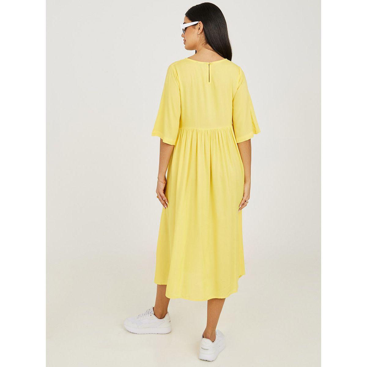 فستان ميدي بياقة دائرية-women-clothing-dresses-image-4