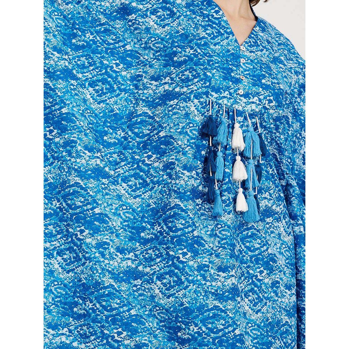Styli All Over Printed Kaftan Maxi Dress with Tassel Detail-women-clothing-dresses-image-3