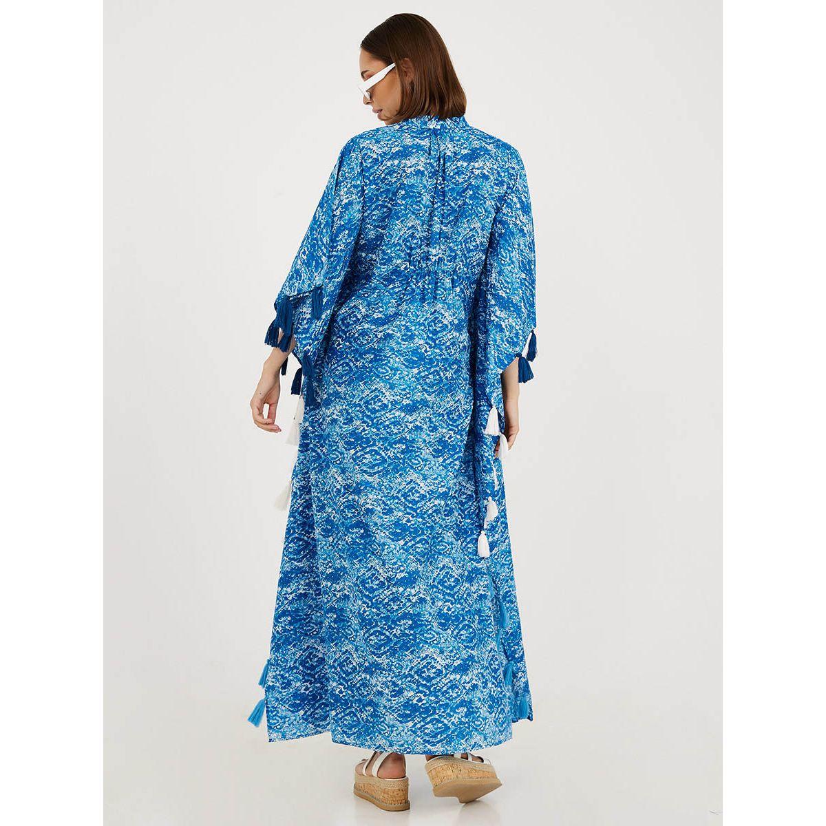 Styli All Over Printed Kaftan Maxi Dress with Tassel Detail-women-clothing-dresses-image-5