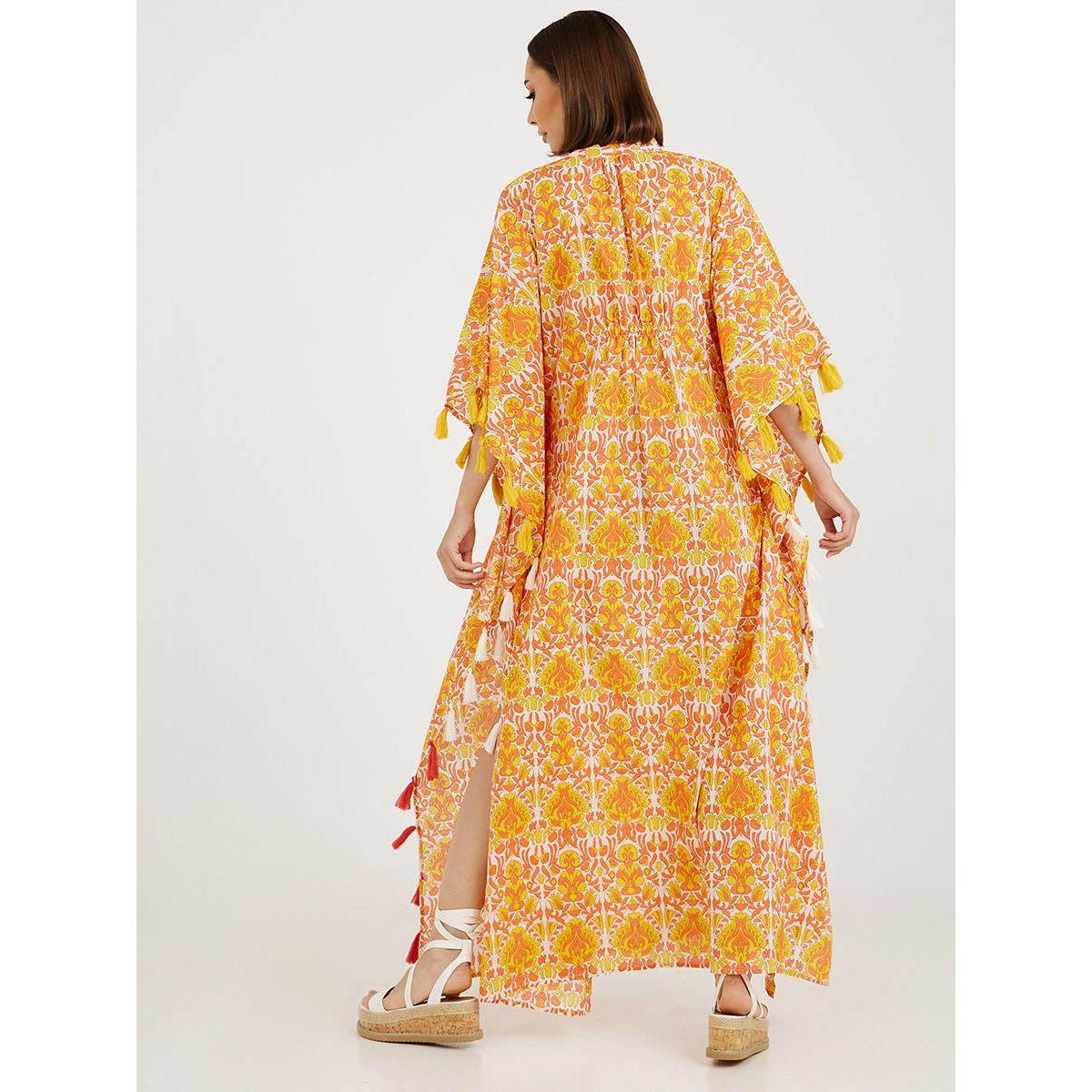 Styli Paisley Print Kaftan Maxi Dress with Tassel Detail-women-clothing-dresses-image-5