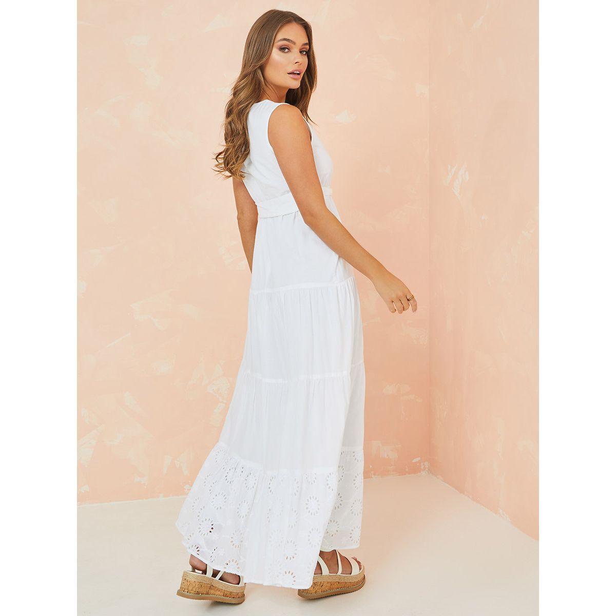 Styli Sleeveless Schiffli Border Tiered Maxi Dress-women-clothing-dresses-image-4