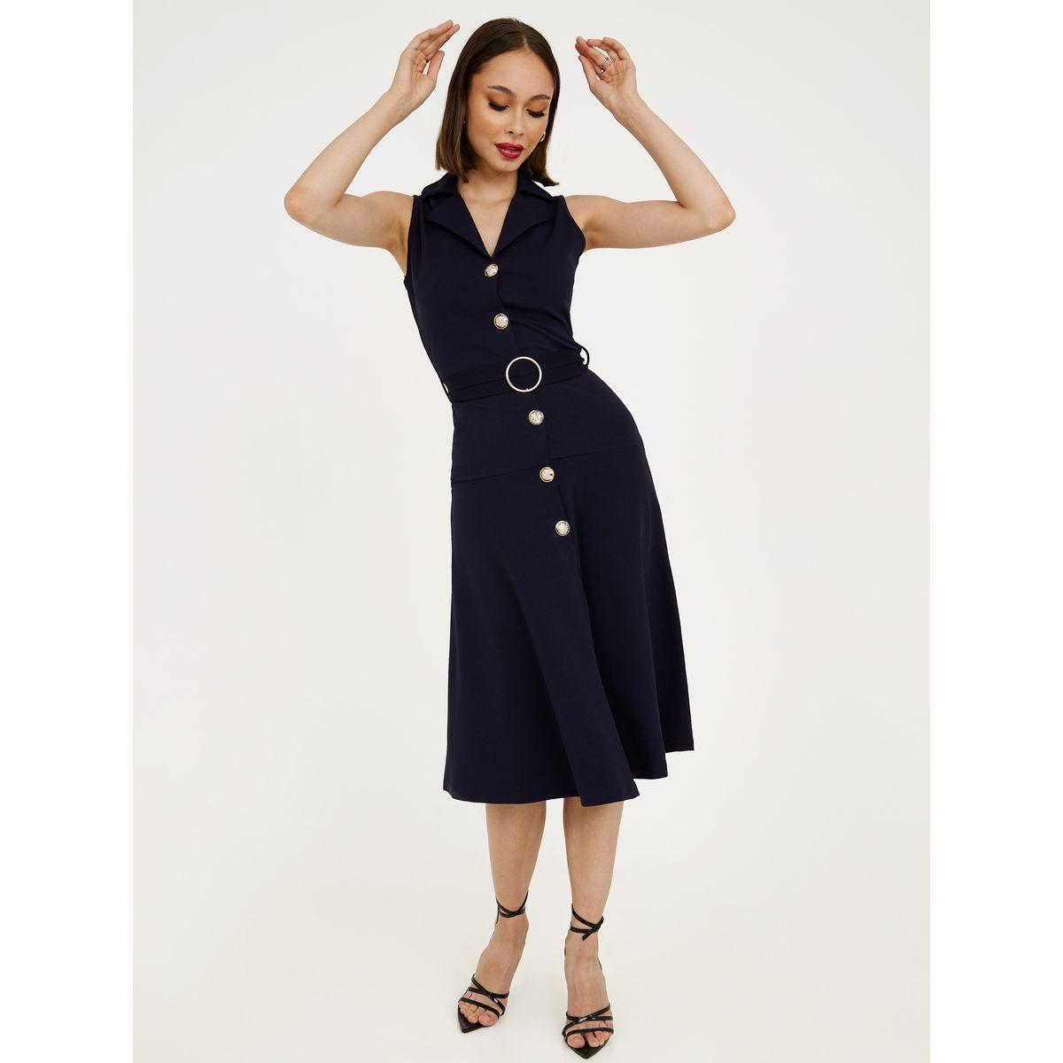 Styli Sleeveless Button Detail Blazer Midi Dress-women-clothing-dresses-image-1
