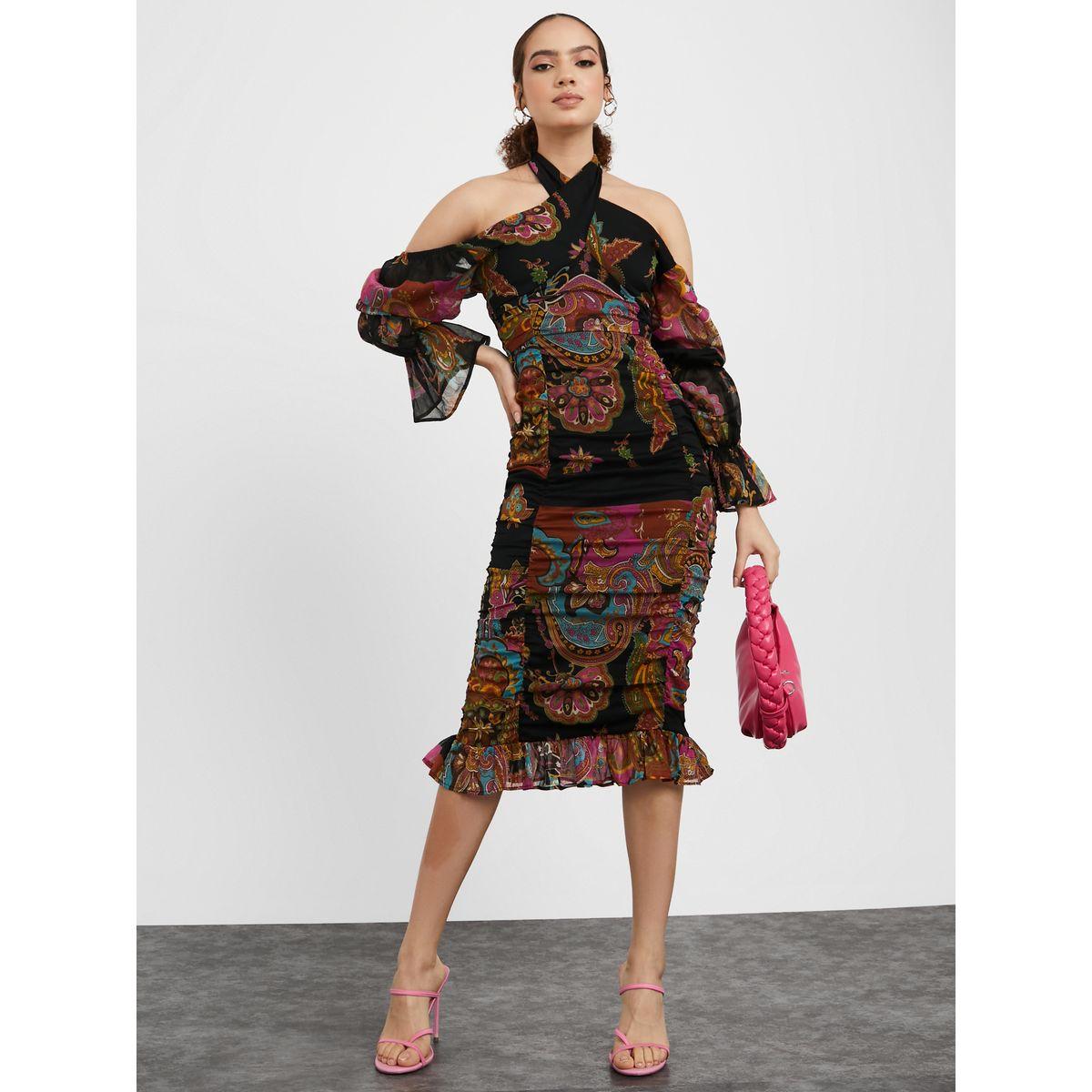 فستان ميدي بياقة هولتر-women-clothing-dresses-image-2