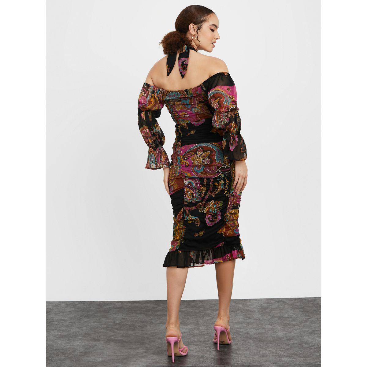 فستان ميدي بياقة هولتر-women-clothing-dresses-image-4