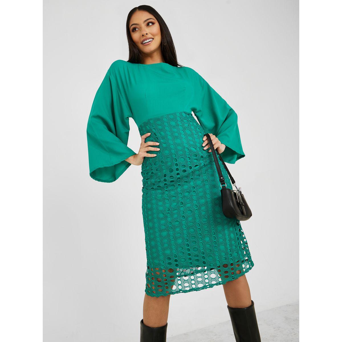 فستان ميدي بتداخلات كروشيه-women-clothing-dresses-image-1