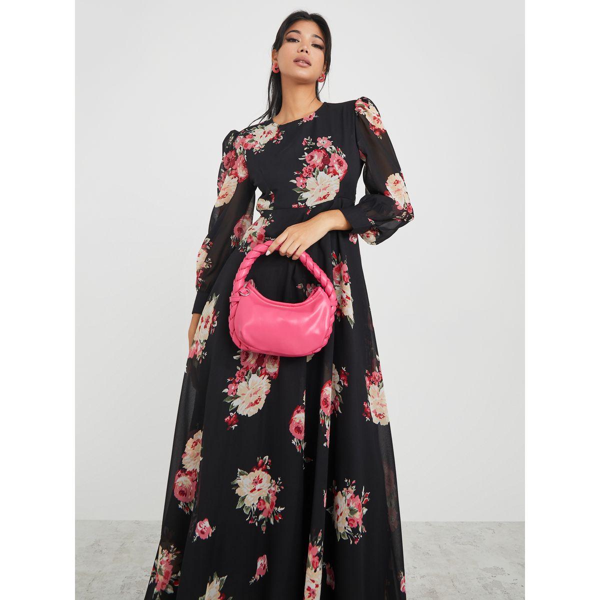فستان طويل مطبع بزهور مع اكمام طويلة-women-clothing-dresses-image-2
