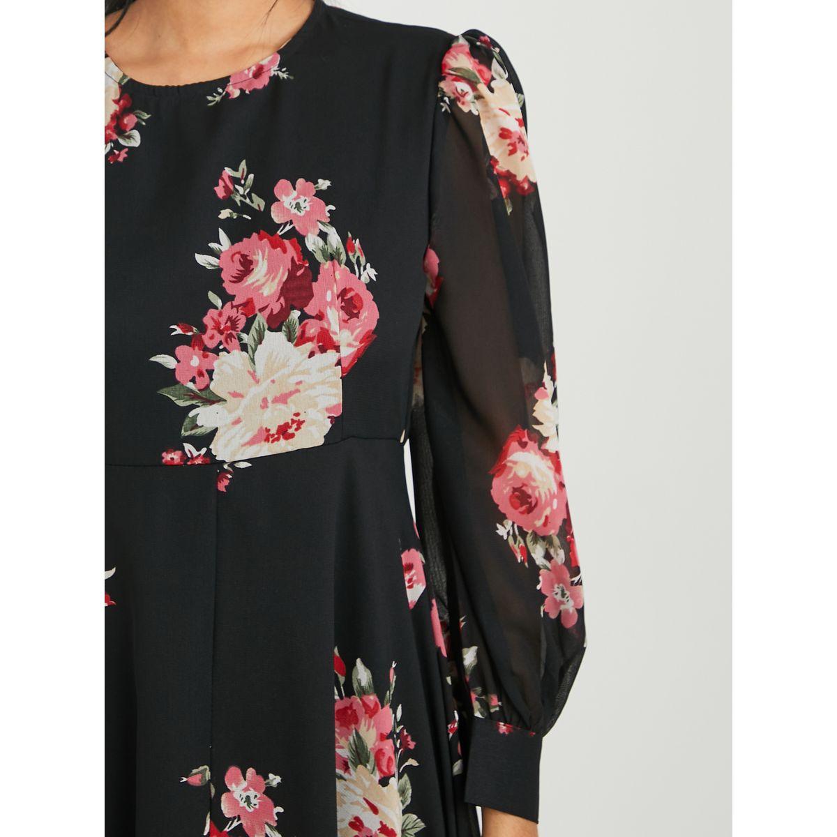 Styli Long Sleeves Cut-Out Back Detail Floral A-Line Maxi Dress-women-clothing-dresses-image-3