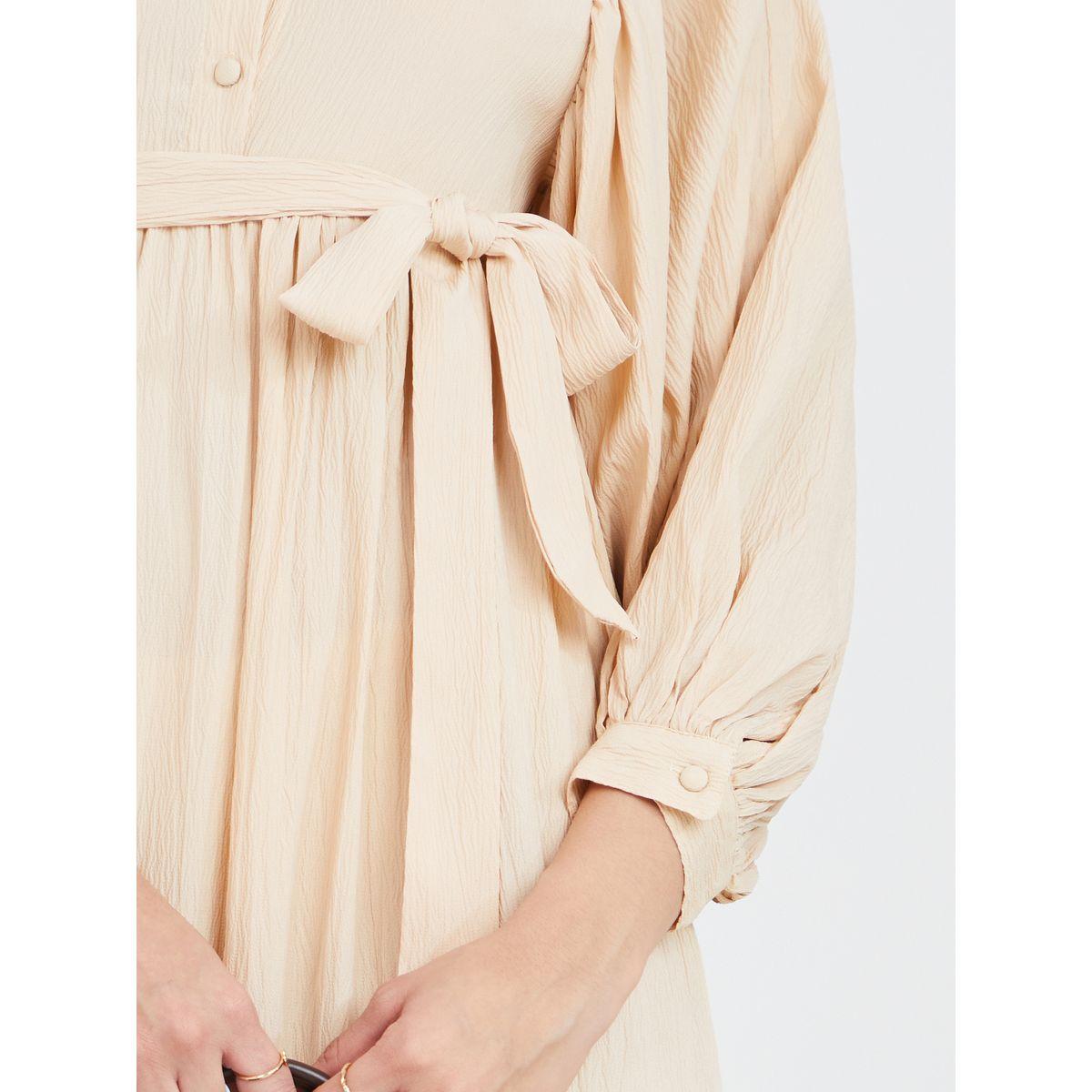 فستان طويل بكسرات مع حزام-women-clothing-dresses-image-3