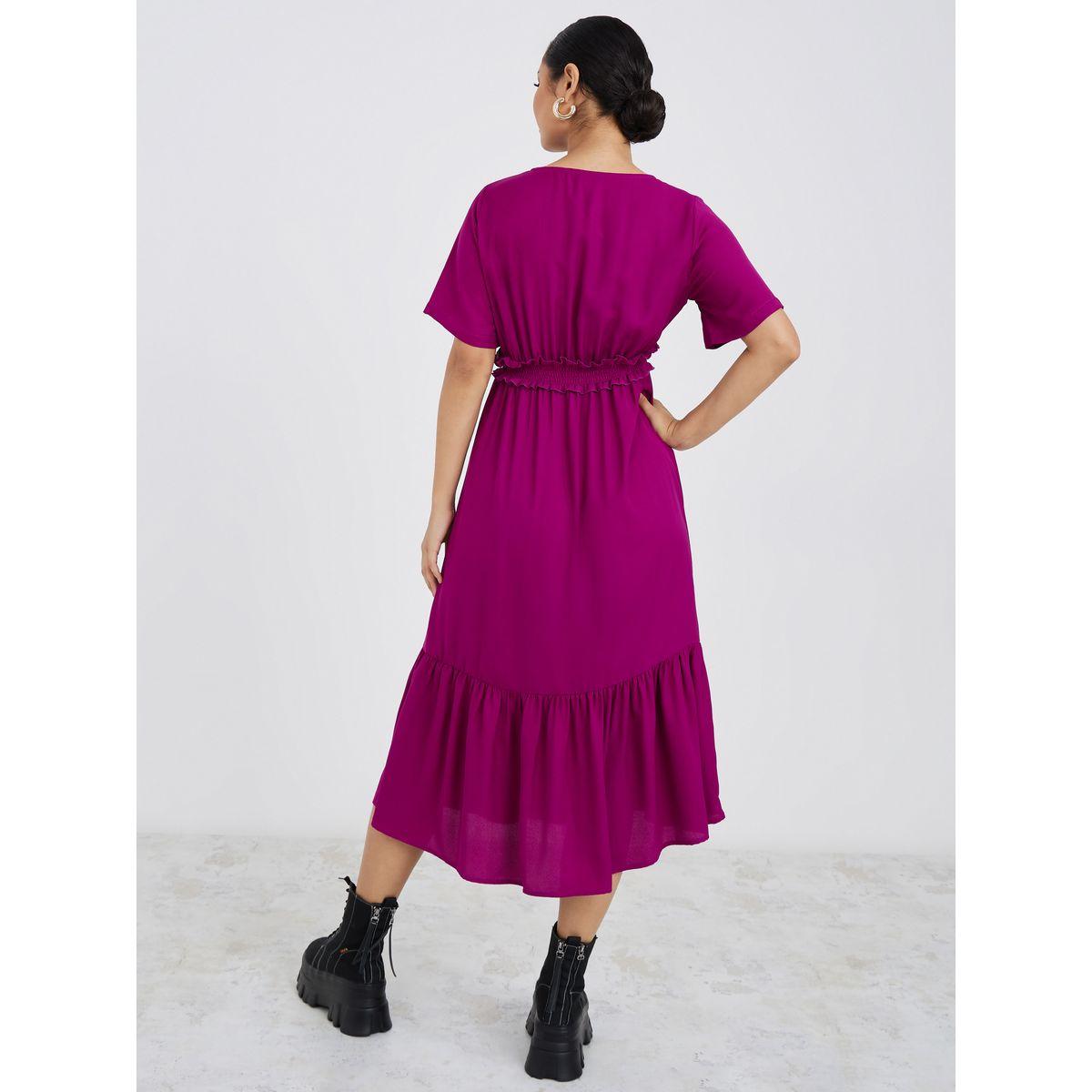 فستان ميدي باكمام قصيرة-women-clothing-dresses-image-4