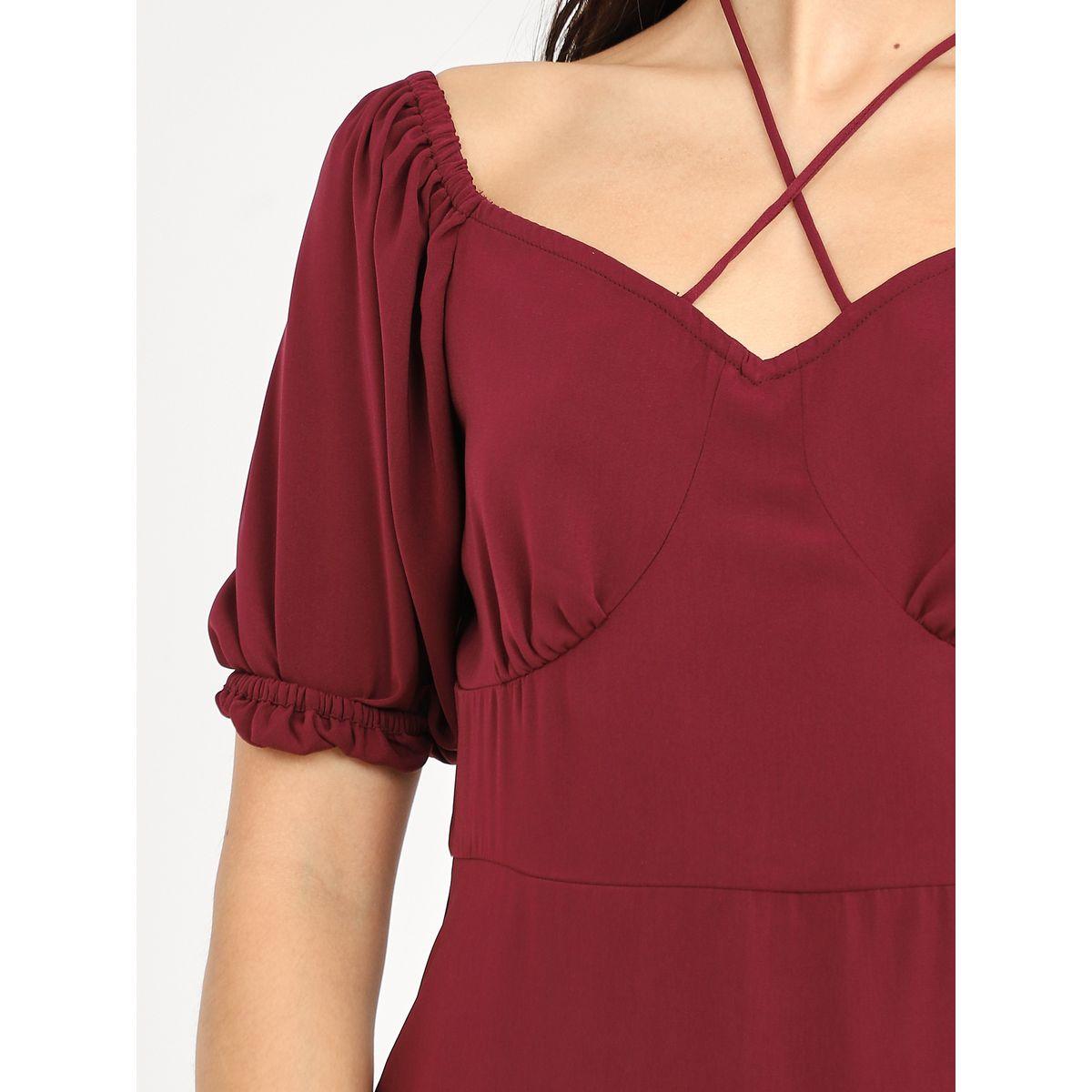 فستان طويل بتفاصيل مزمومة-women-clothing-dresses-image-3