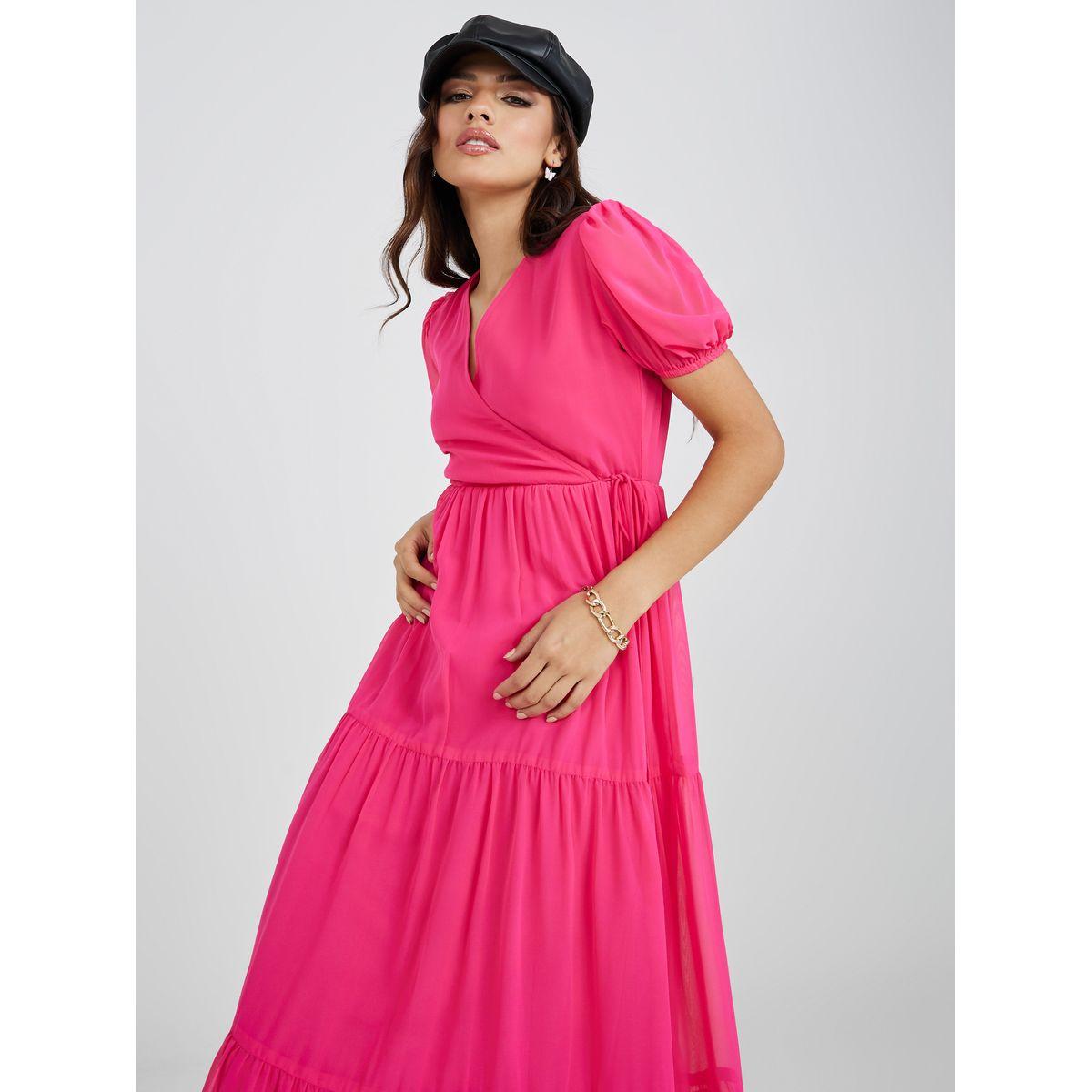 Styli Short Cuffed Sleeves Tiered Midi Dress-women-clothing-dresses-image-2