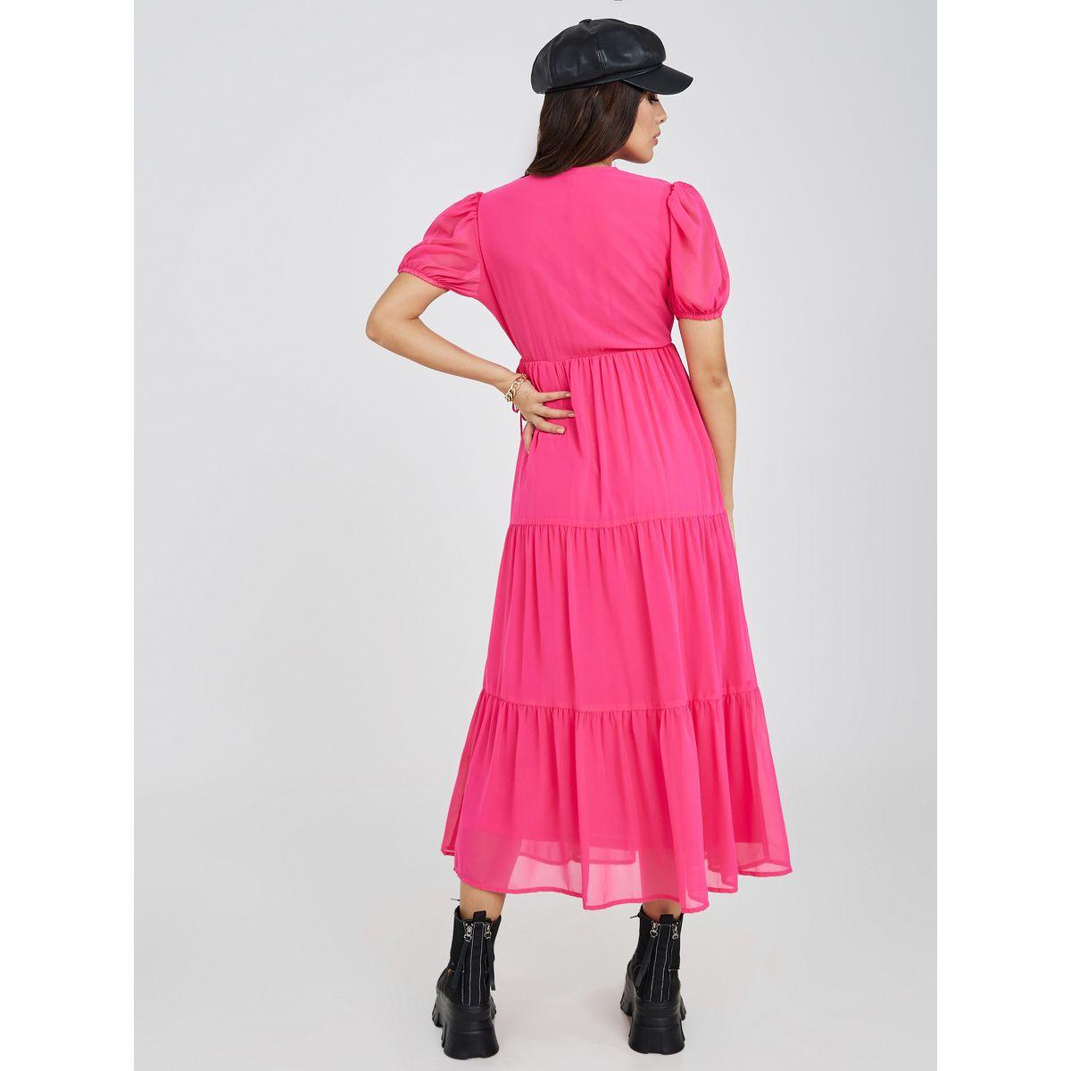 Styli Short Cuffed Sleeves Tiered Midi Dress-women-clothing-dresses-image-4