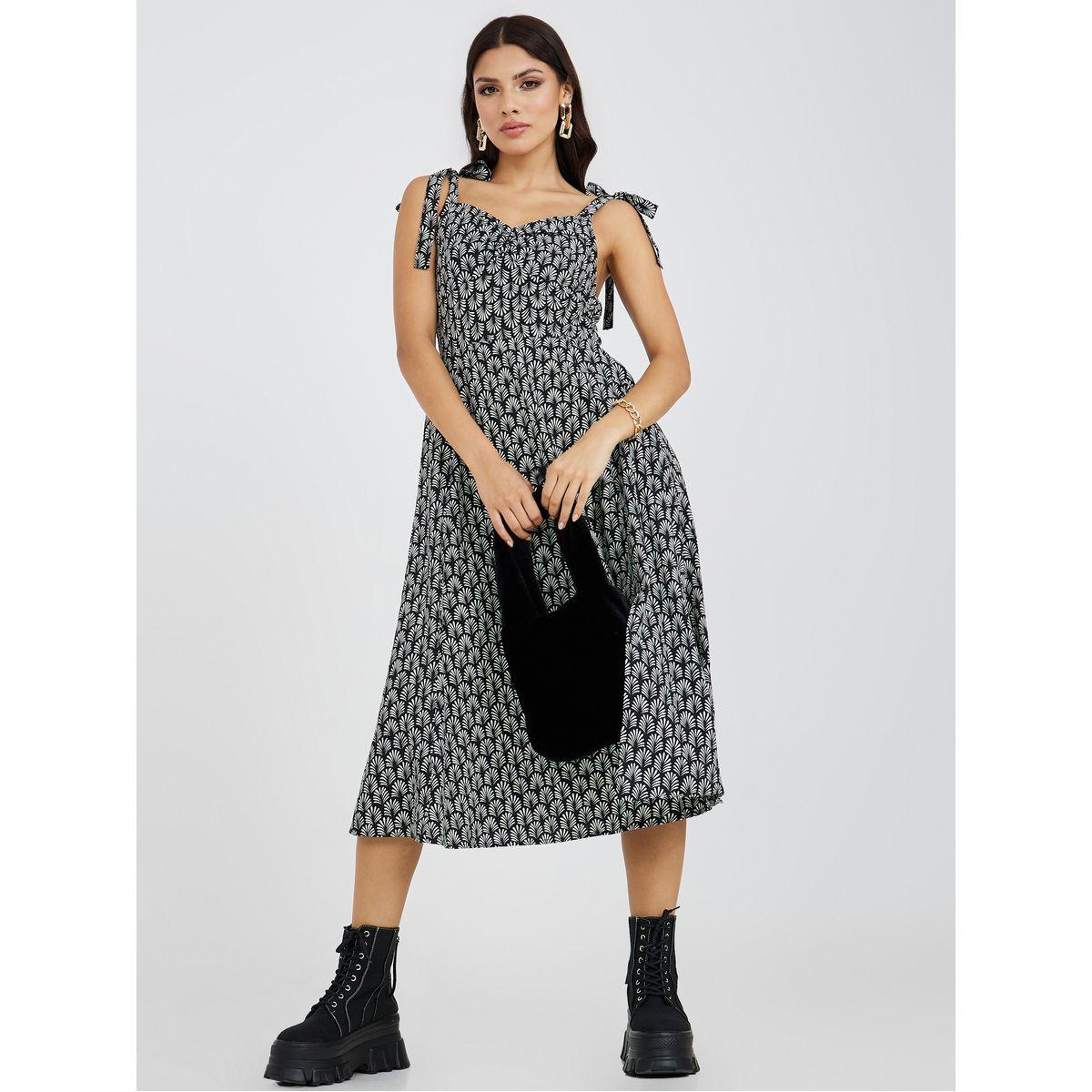 Styli Tie Strap All Over Print A-Line Midi Dress-women-clothing-dresses-image-1