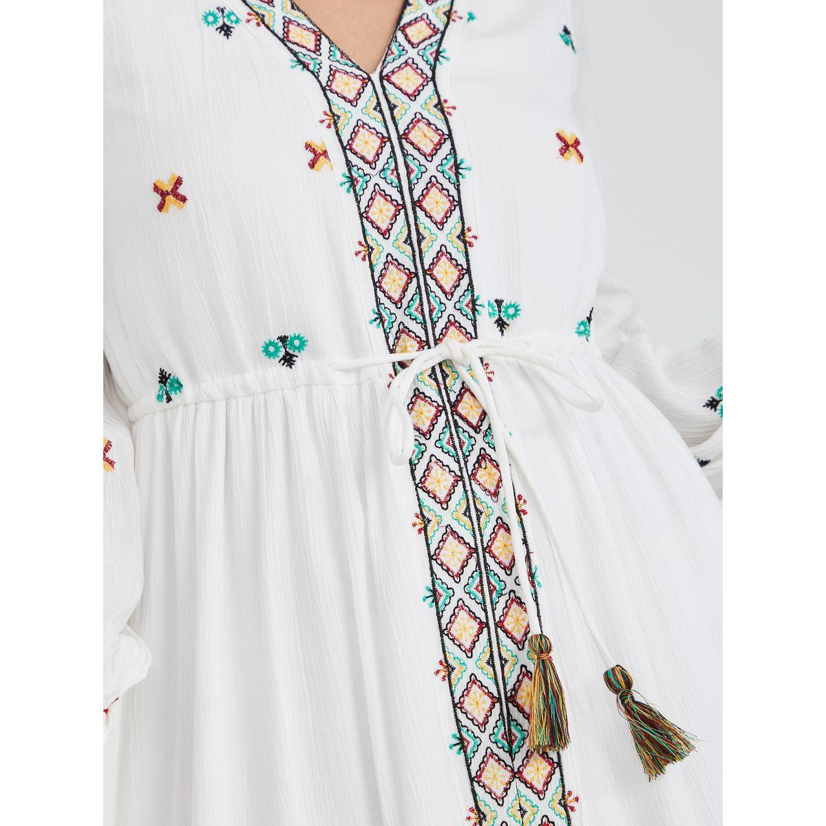 Styli Long Sleeves Embroidered Detail Tiered Midi Dress-women-clothing-dresses-image-3