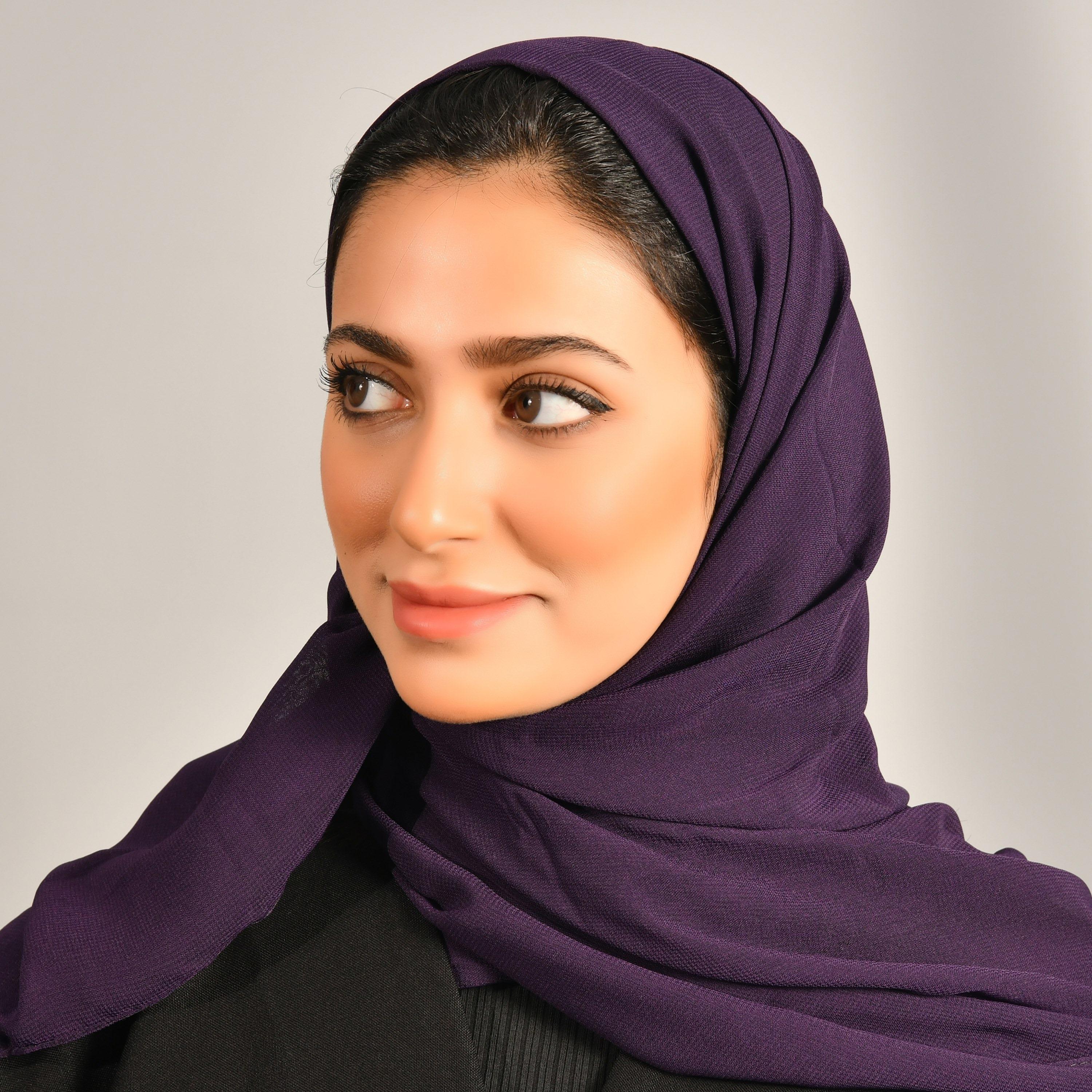 Hawraa Purple Plain Tradition Hijab-women-arabicclothing-headscarf-hijab-image-2