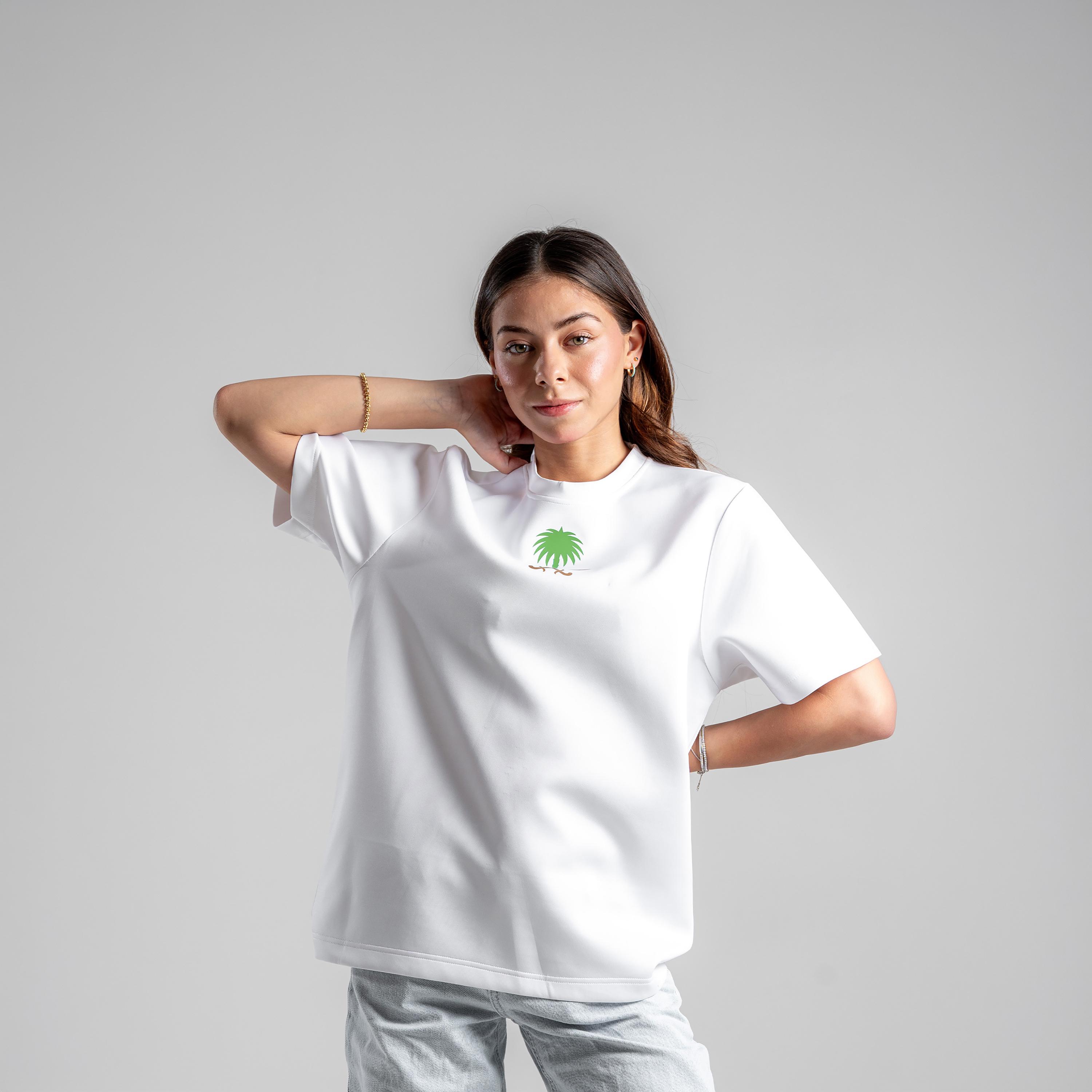 sanefn Camel Palm Cityscape Crew Neck Short Sleeves Women's National Day T-Shirt-women-clothing-tshirts-image-1