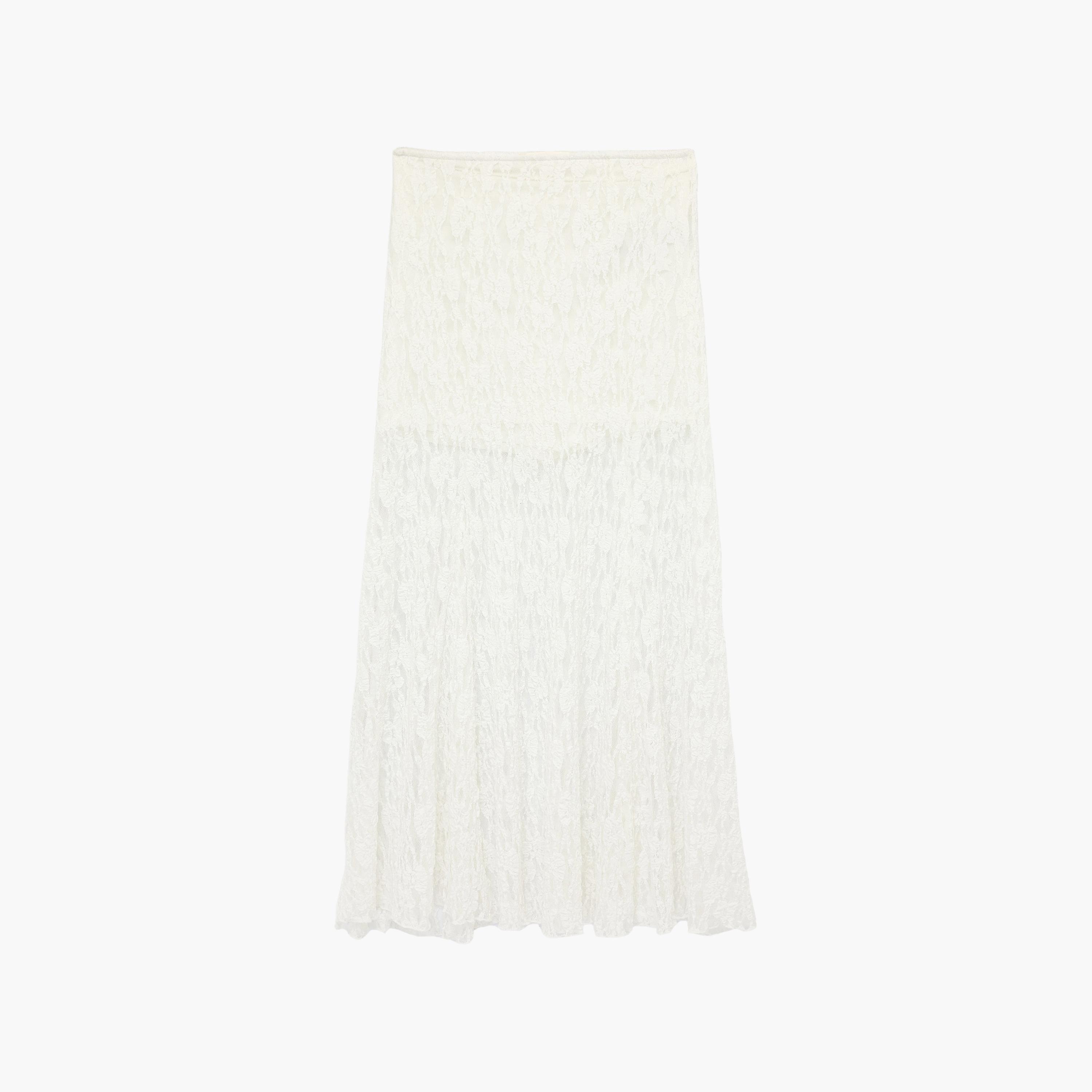 KOTON White Floral Lace A-Line Women's Maxi Skirt-women-clothing-bottoms-skirts-image-6
