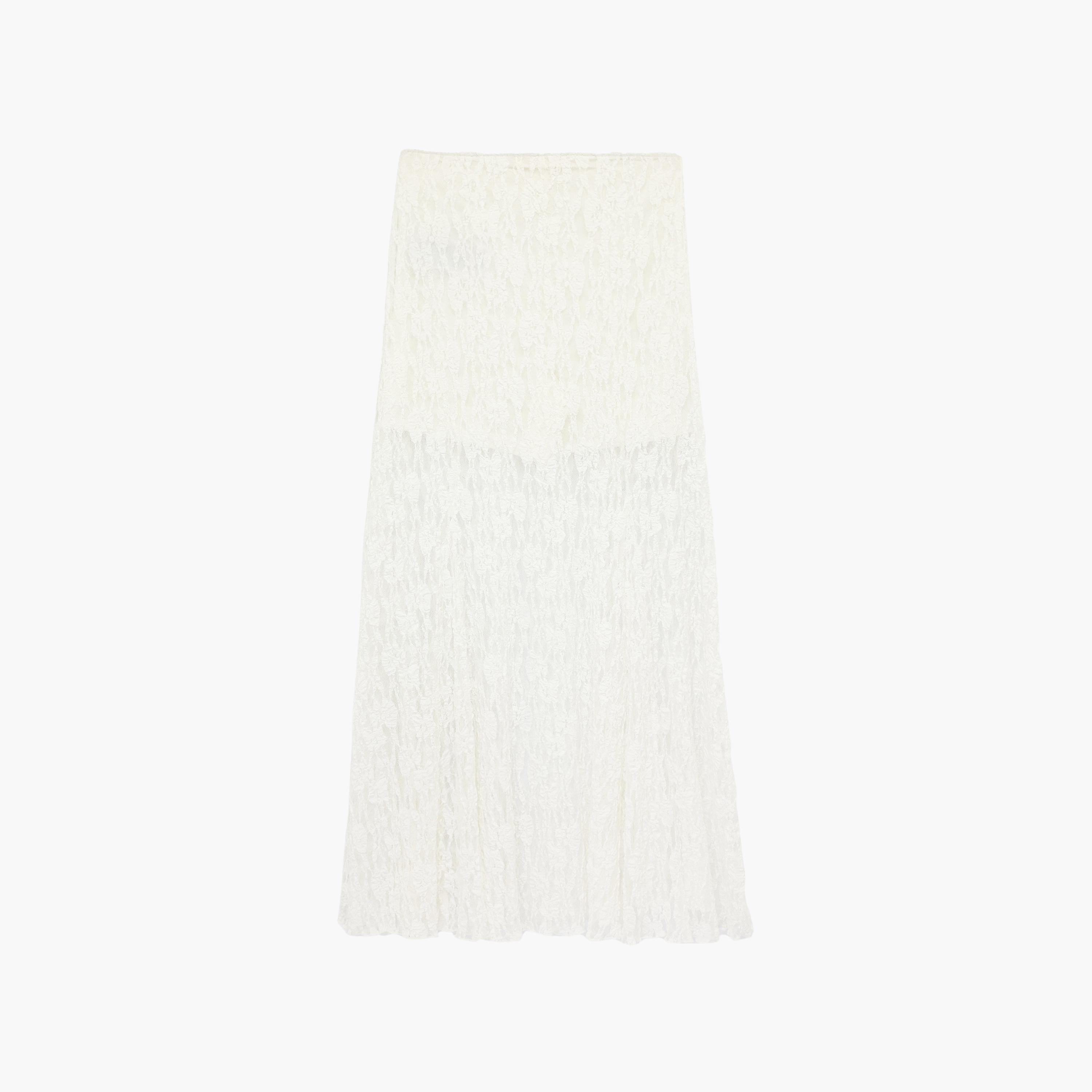 KOTON White Floral Lace A-Line Women's Maxi Skirt-women-clothing-bottoms-skirts-image-7