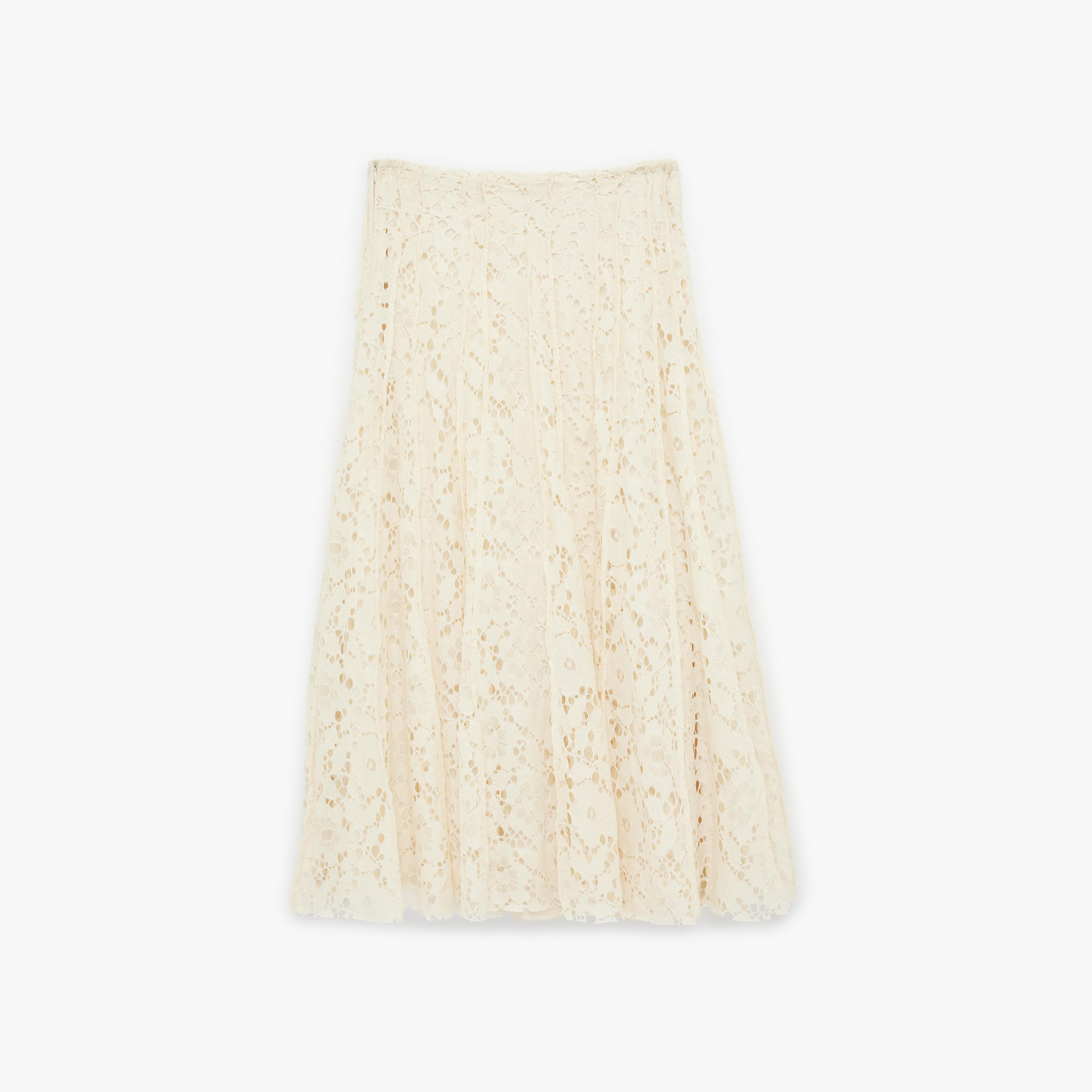 KOTON Beige All-Over Lace A-Line Women's Midi Skirt-women-clothing-bottoms-skirts-image-4