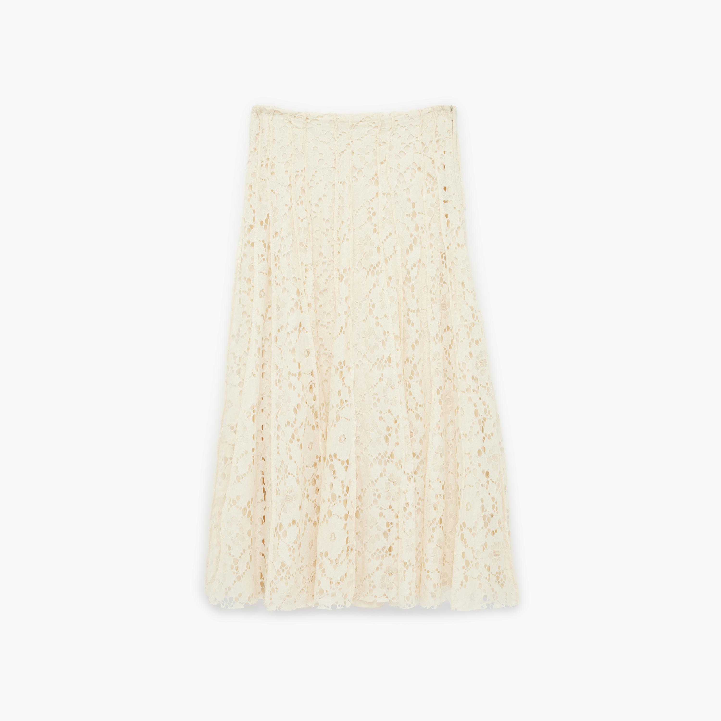 KOTON Beige All-Over Lace A-Line Women's Midi Skirt-women-clothing-bottoms-skirts-image-5