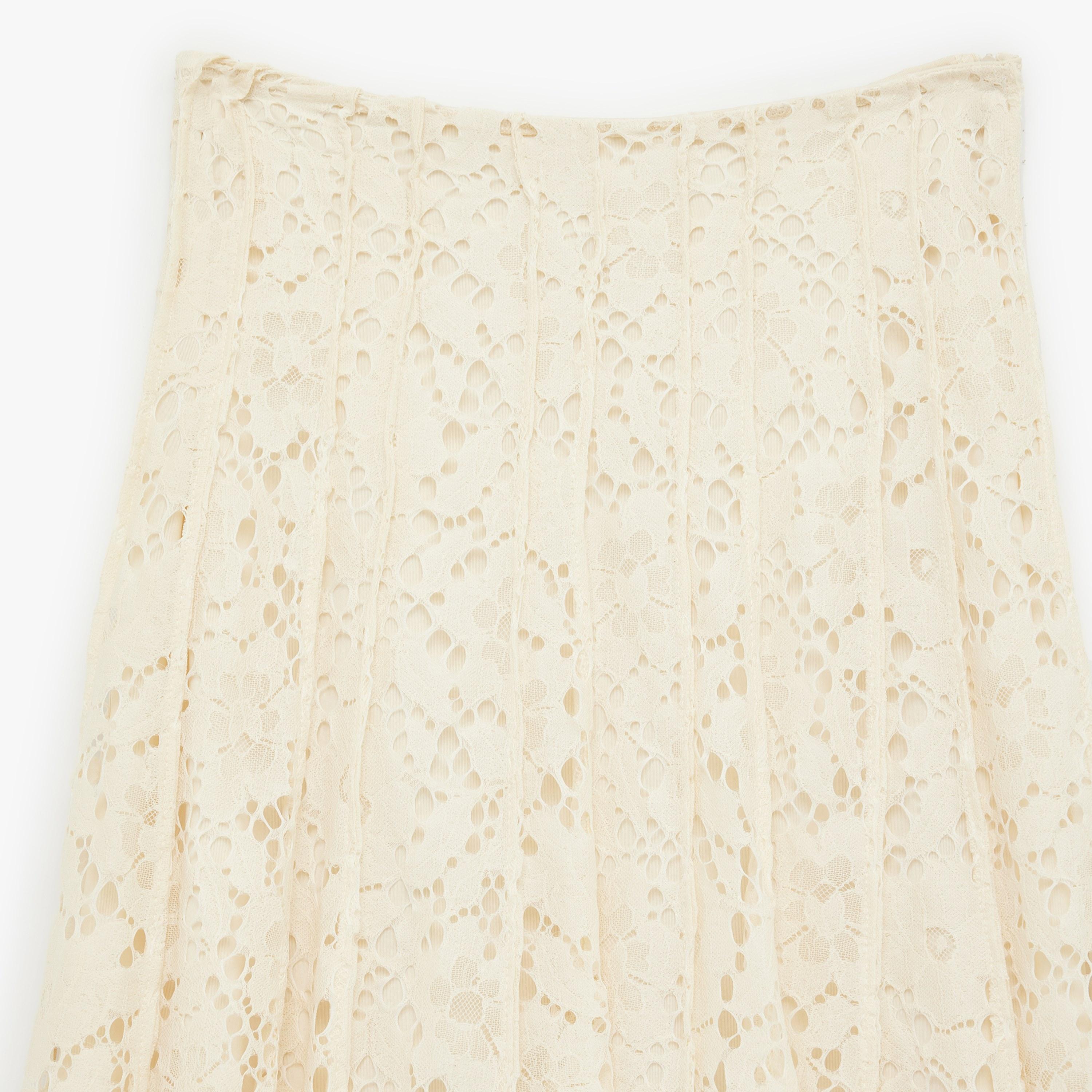 KOTON Beige All-Over Lace A-Line Women's Midi Skirt-women-clothing-bottoms-skirts-image-6