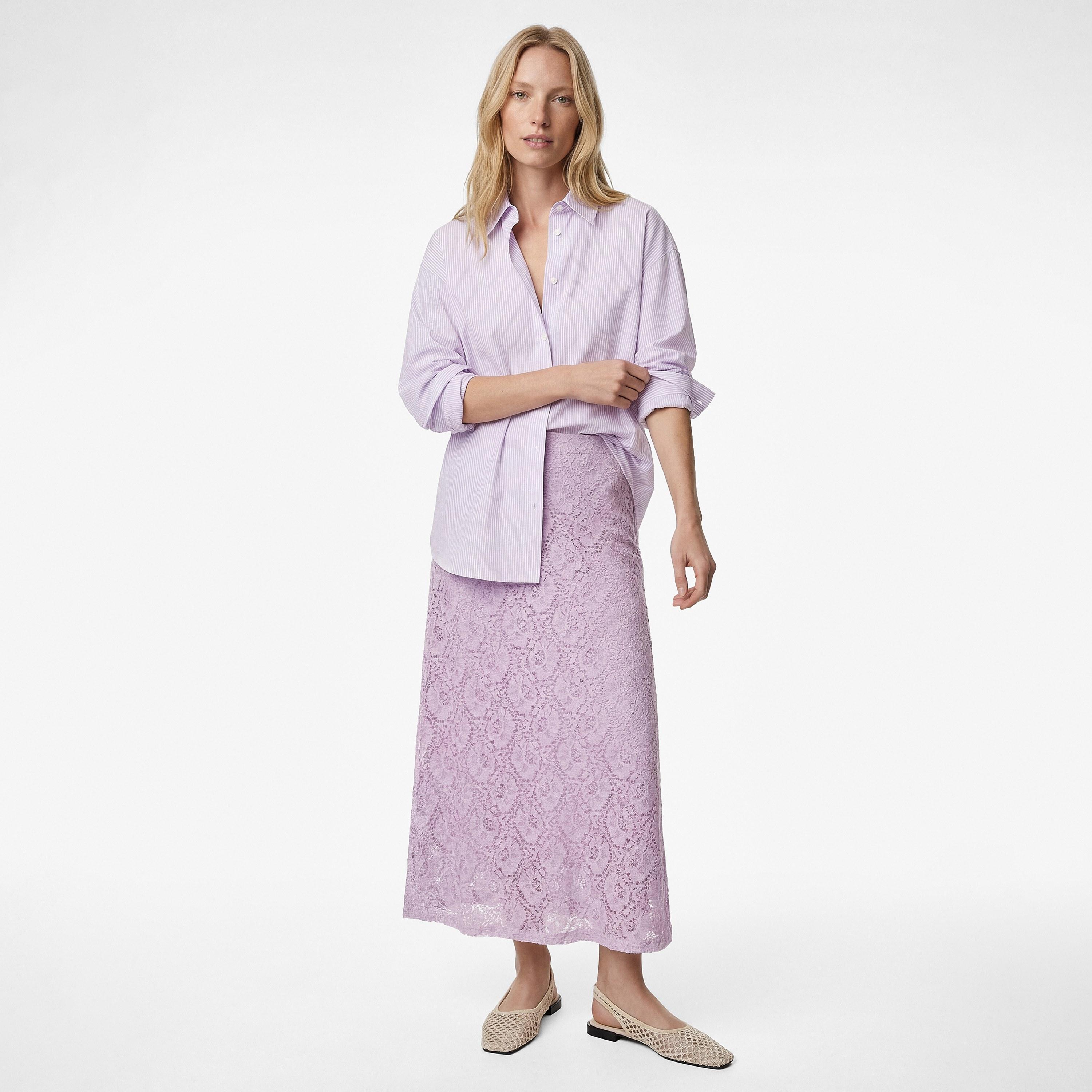 KOTON Lavender Floral Lace A-Line Women's Midi Skirt-women-clothing-bottoms-skirts-image-2