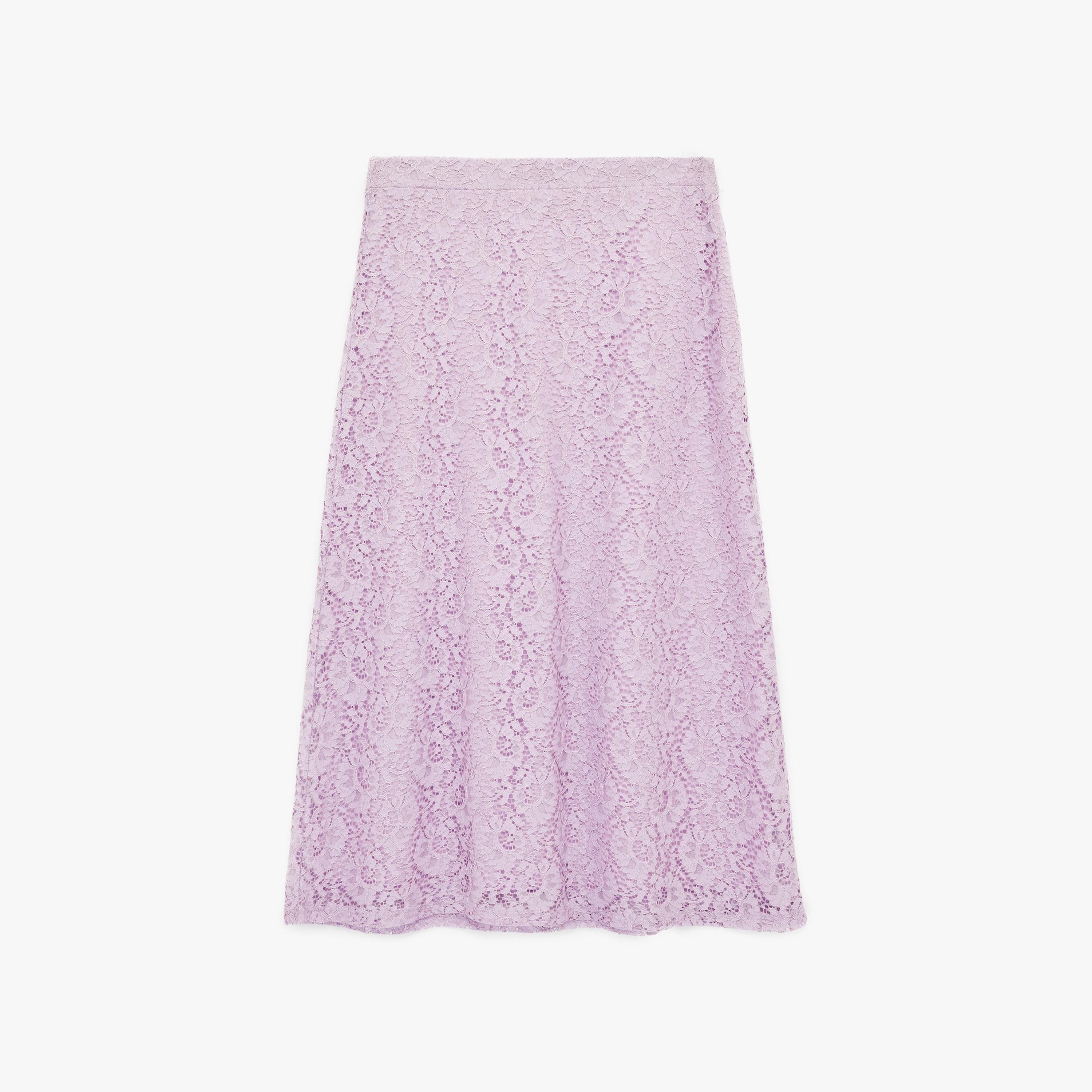 KOTON Lavender Floral Lace A-Line Women's Midi Skirt-women-clothing-bottoms-skirts-image-3