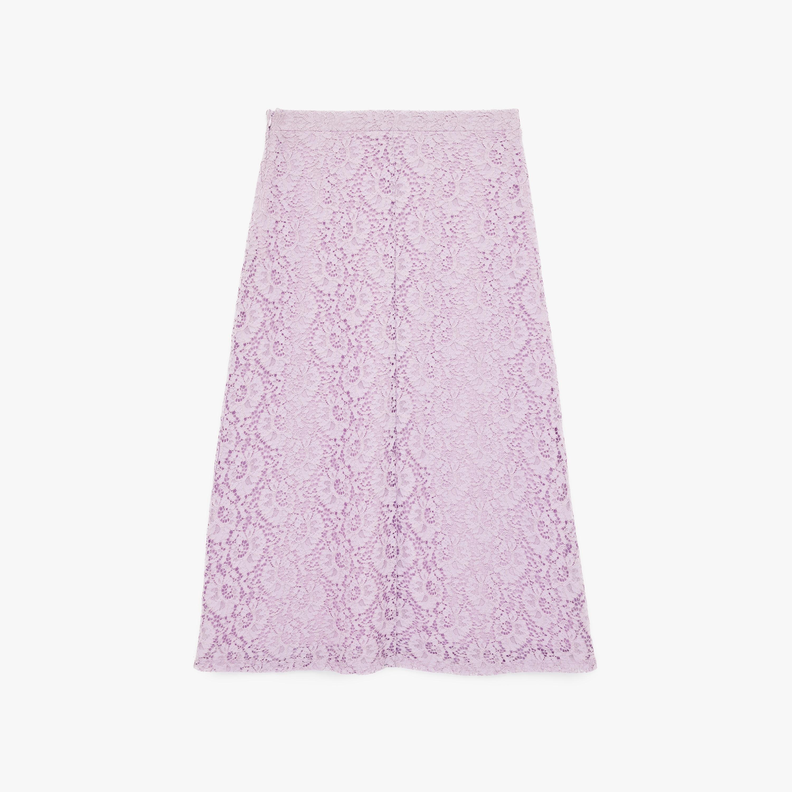 KOTON Lavender Floral Lace A-Line Women's Midi Skirt-women-clothing-bottoms-skirts-image-4