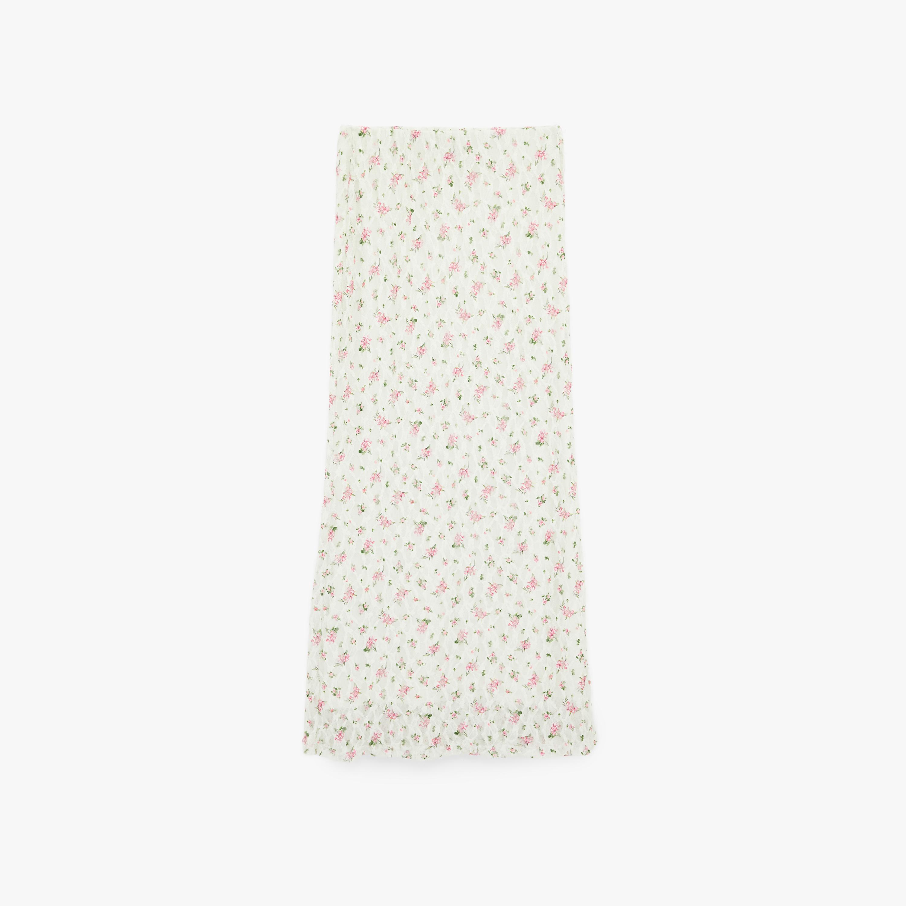 KOTON White Floral Print Straight Women's Maxi Skirt-women-clothing-bottoms-skirts-image-4
