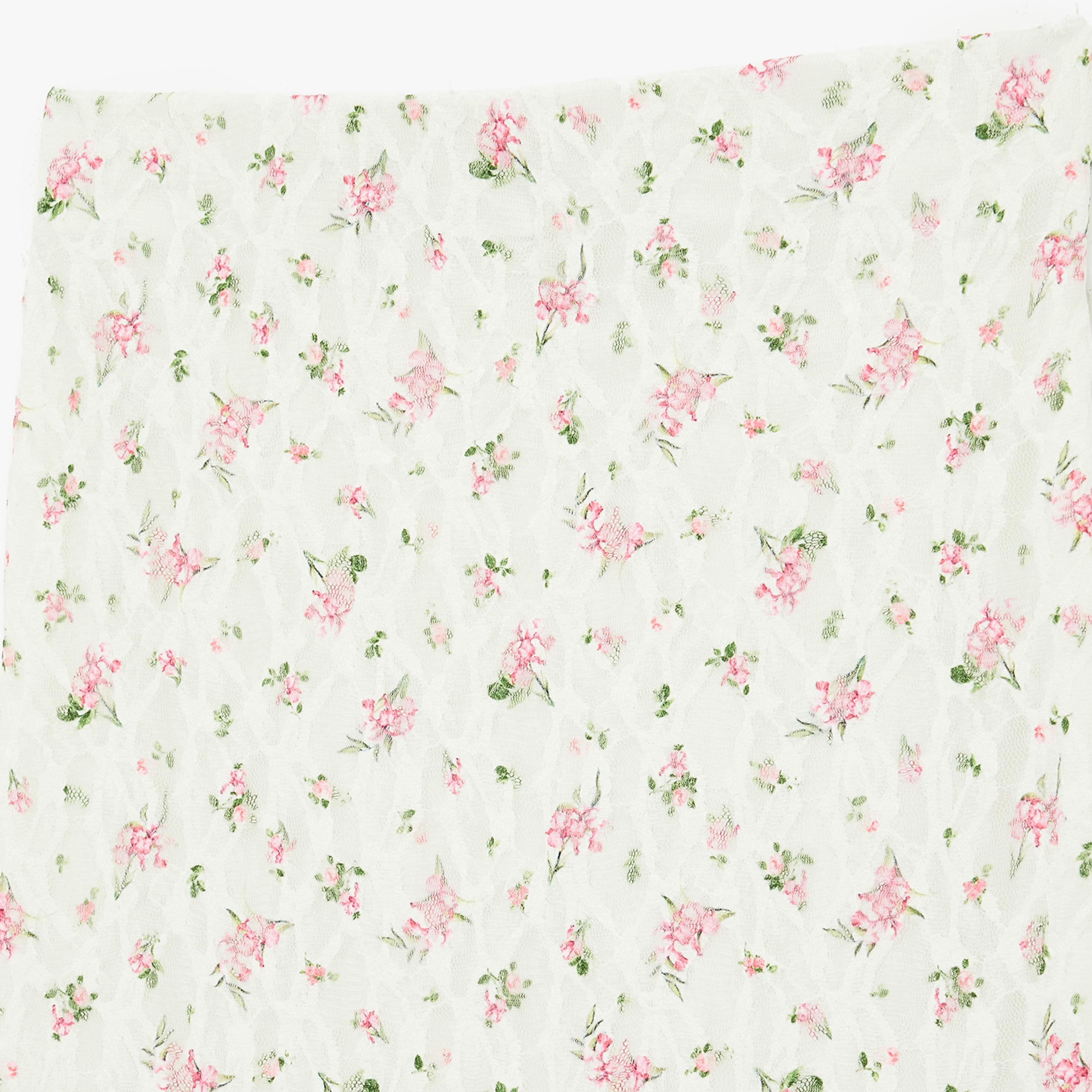 KOTON White Floral Print Straight Women's Maxi Skirt-women-clothing-bottoms-skirts-image-5