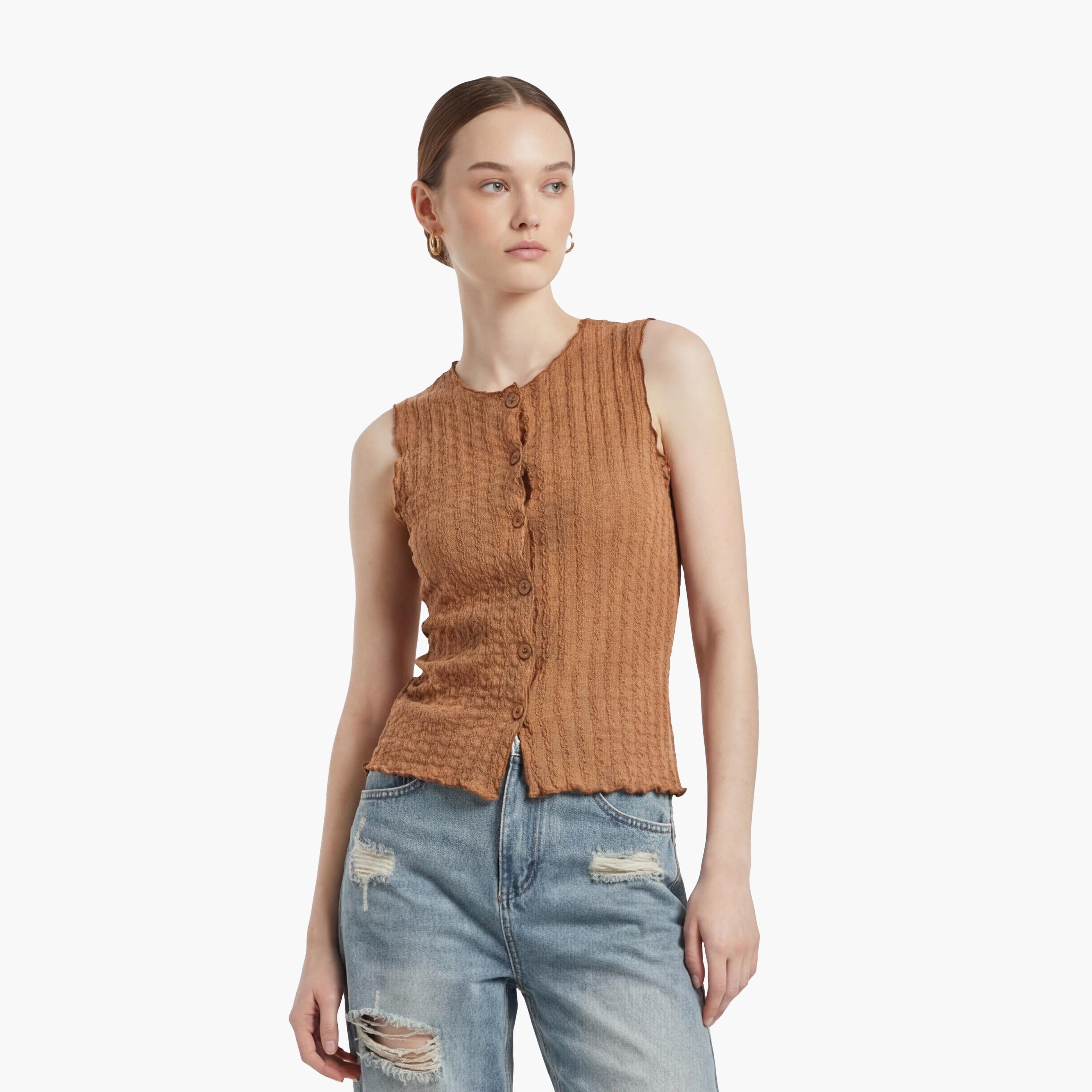 بلوزة نسائية مجعدة من كوتون-women-clothing-shirtsandblouses-blouses-image-1
